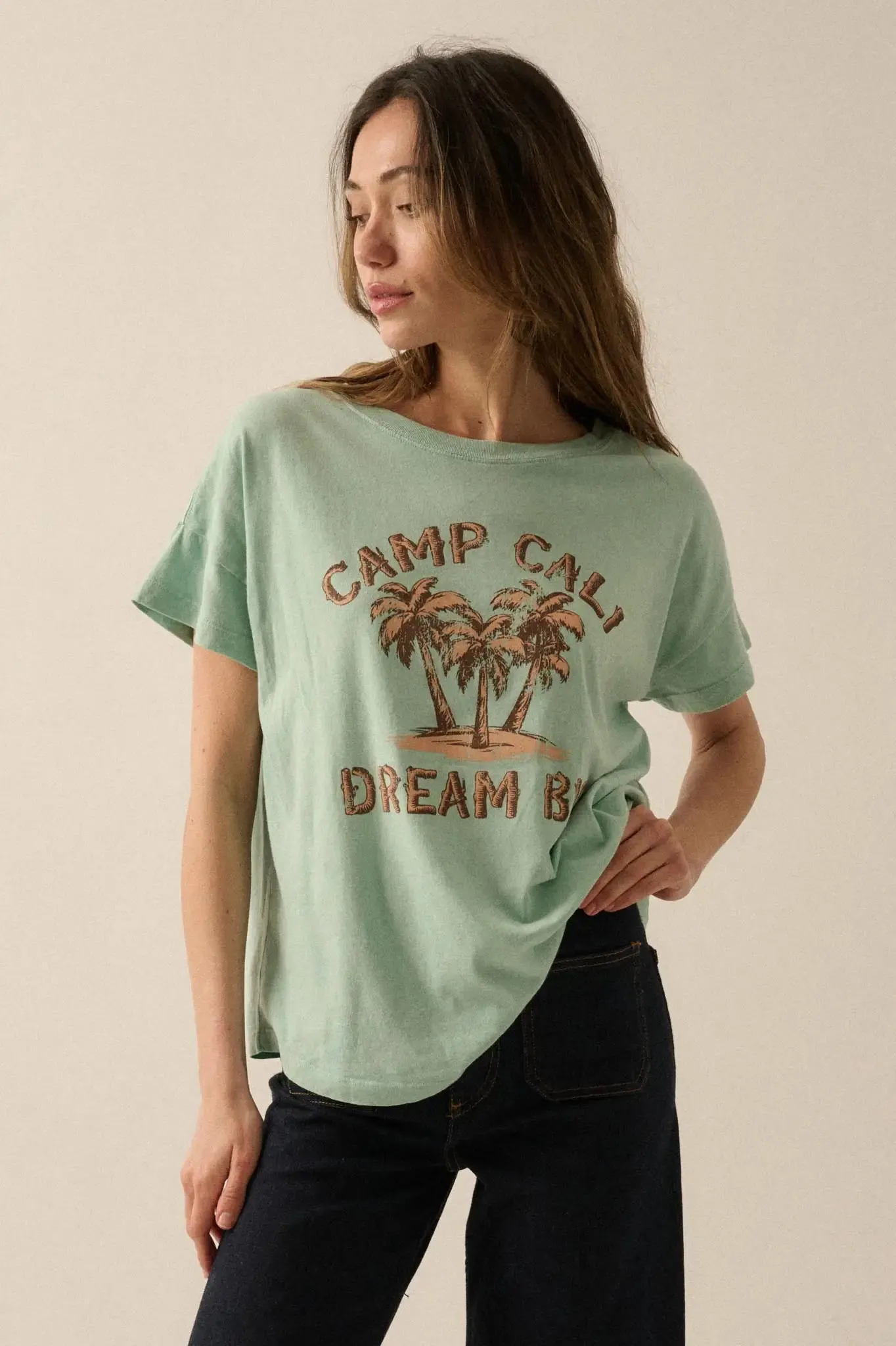 Camp Cali Dream Big Vintage-Wash Graphic Tee sold by Promesa product image thumbnail 4