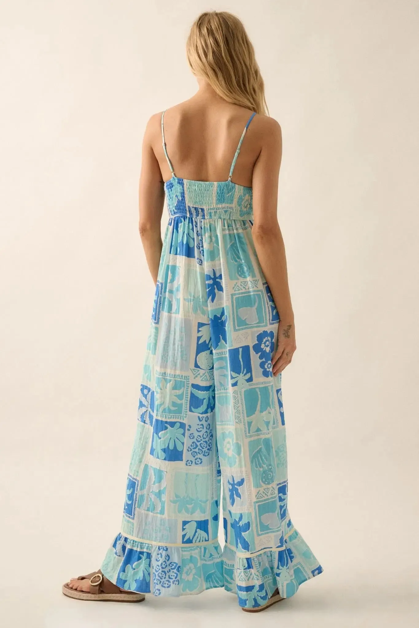 Escape Plan Tropical Floral Ruffle-Hem Jumpsuit sold by Promesa product image thumbnail 2