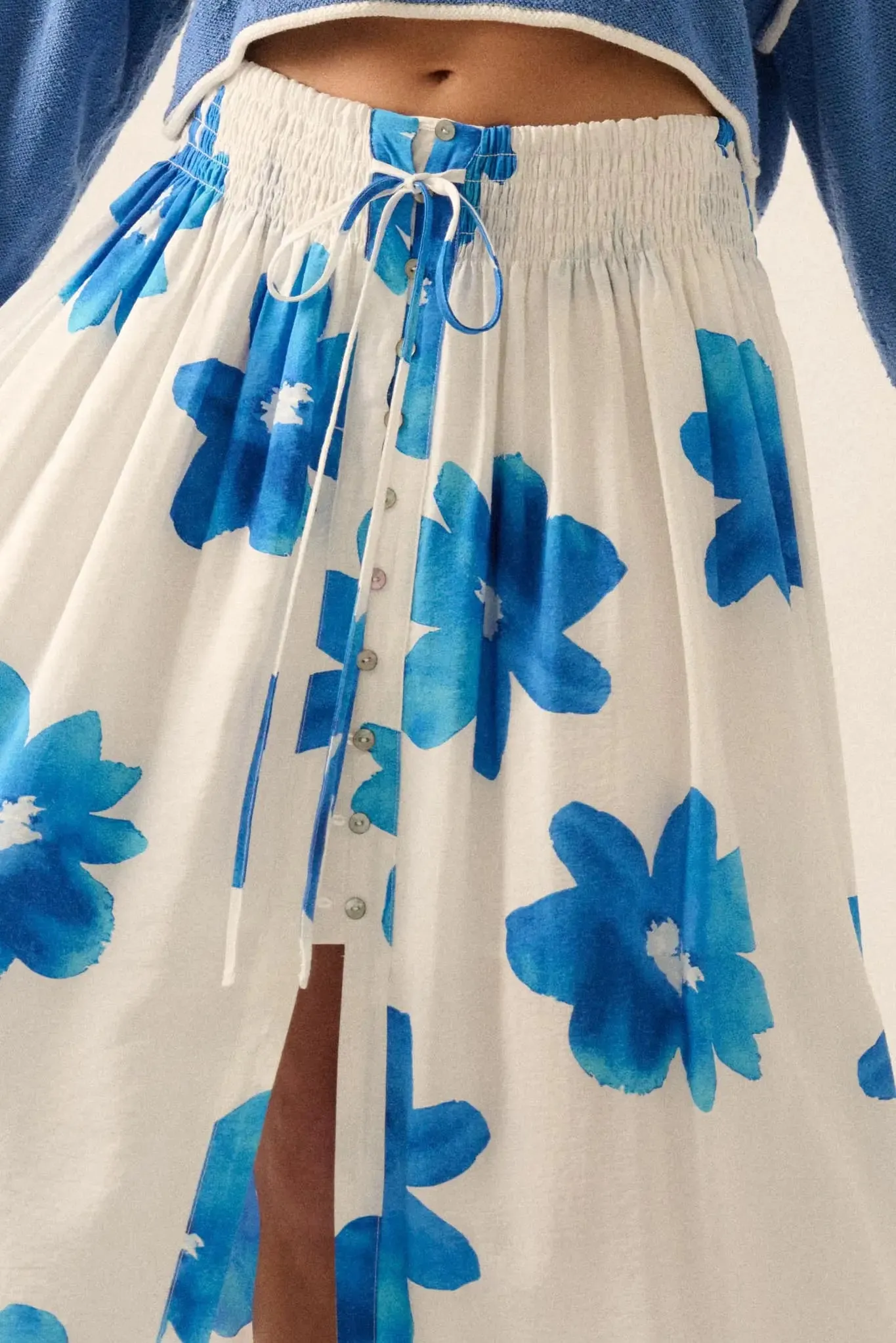 Blossoming Beauty Floral Button-Front Maxi Skirt sold by Promesa product image thumbnail 3