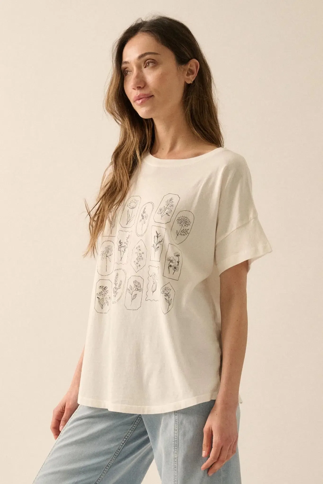Pressed Flowers Garment-Washed Graphic Tee sold by Promesa product image thumbnail 5
