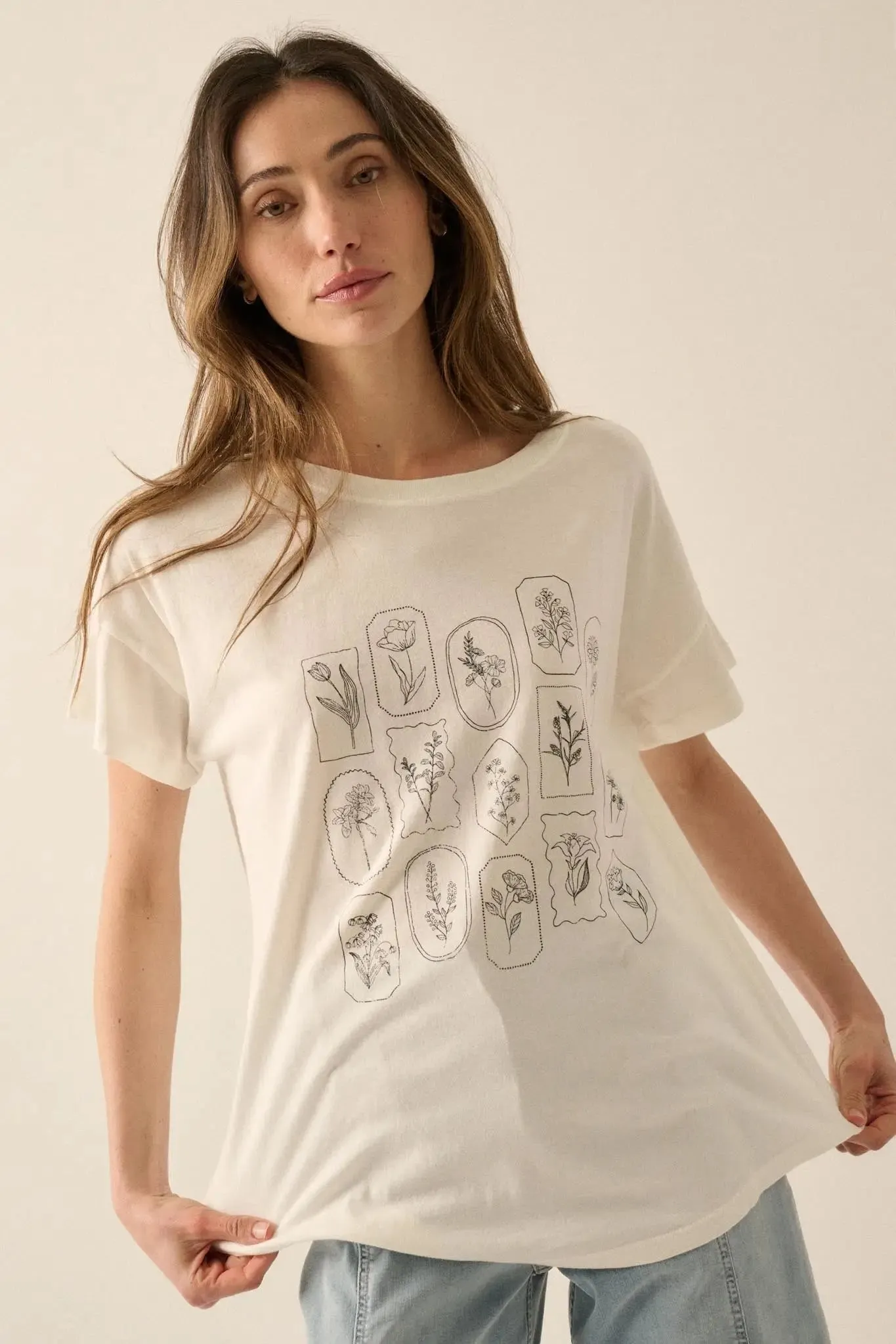 Pressed Flowers Garment-Washed Graphic Tee sold by Promesa product image thumbnail 4