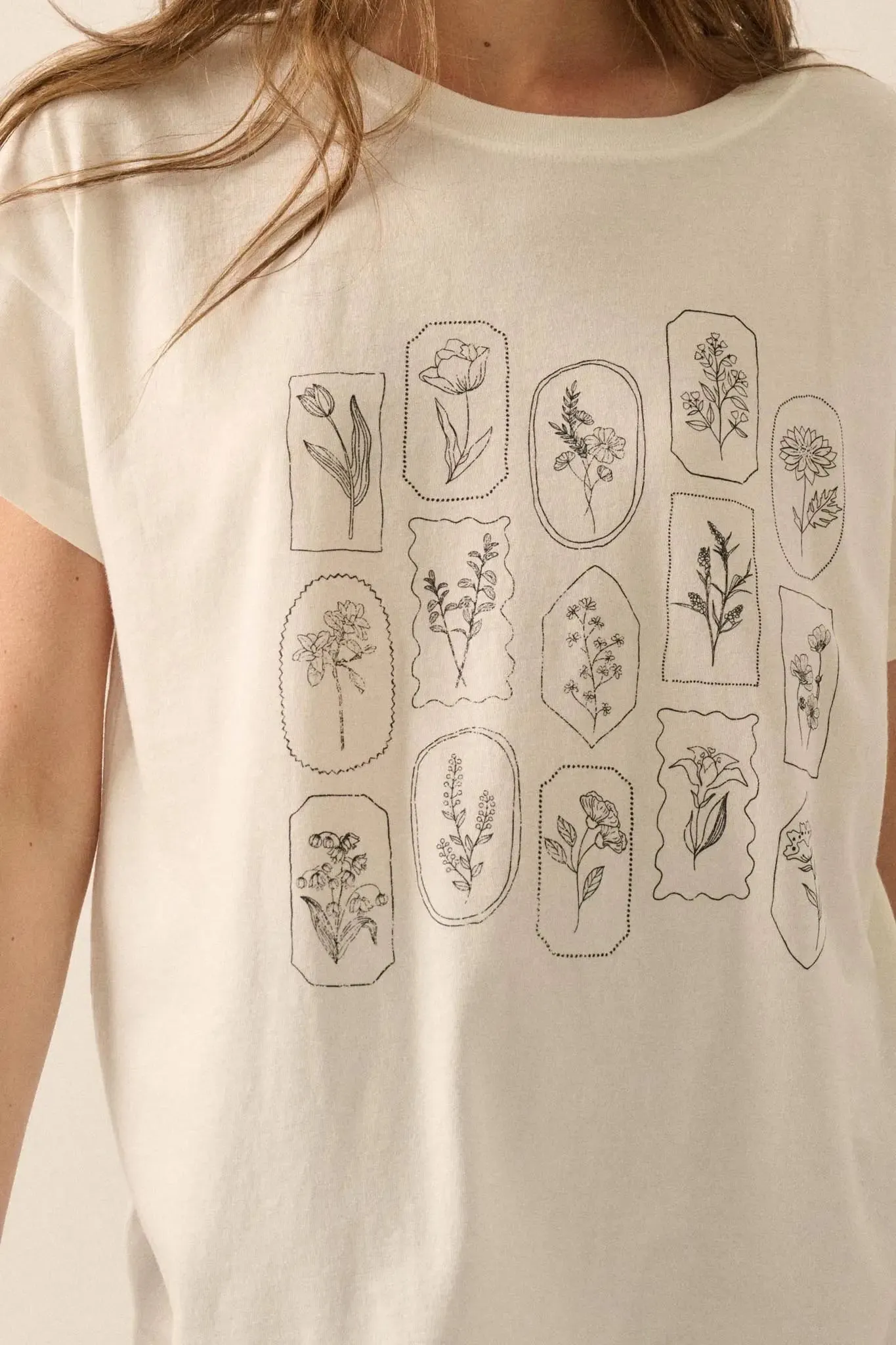 Pressed Flowers Garment-Washed Graphic Tee sold by Promesa product image thumbnail 2