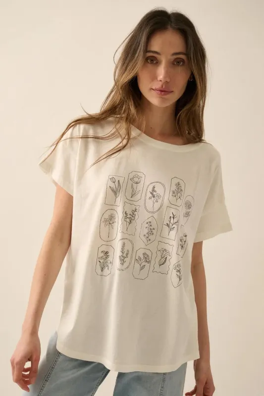 Pressed Flowers Garment-Washed Graphic Tee sold by Promesa