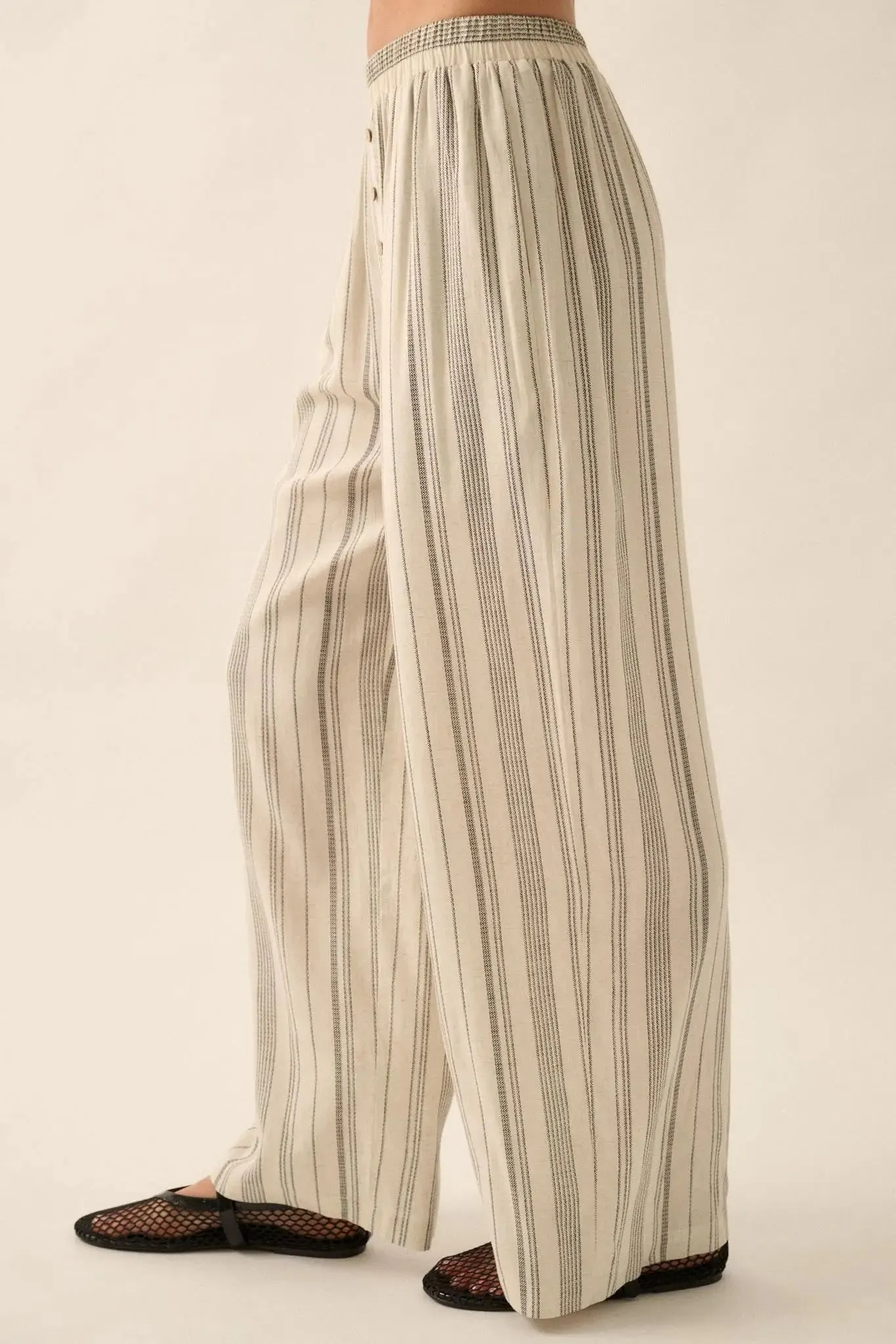Along for the Ride Pinstripe Wide-Leg Pants sold by Promesa product image thumbnail 5