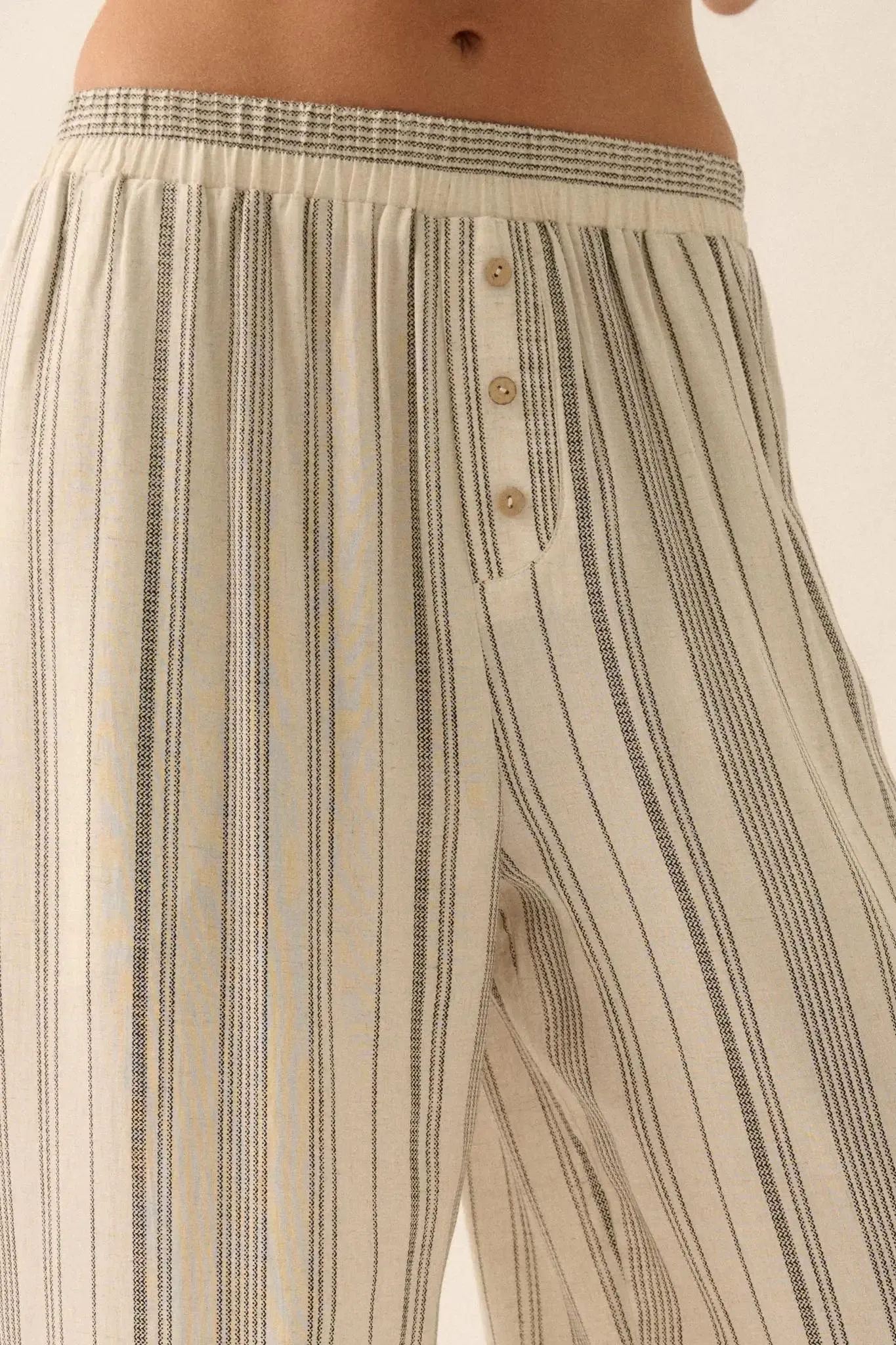 Along for the Ride Pinstripe Wide-Leg Pants sold by Promesa product image thumbnail 3