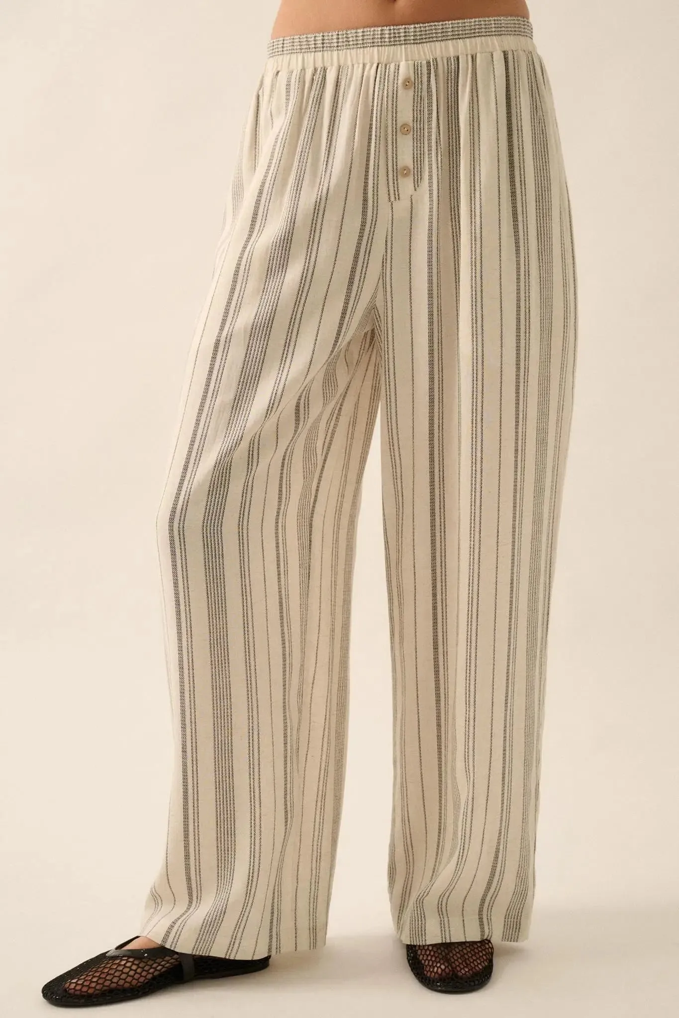 Along for the Ride Pinstripe Wide-Leg Pants sold by Promesa product image thumbnail 2