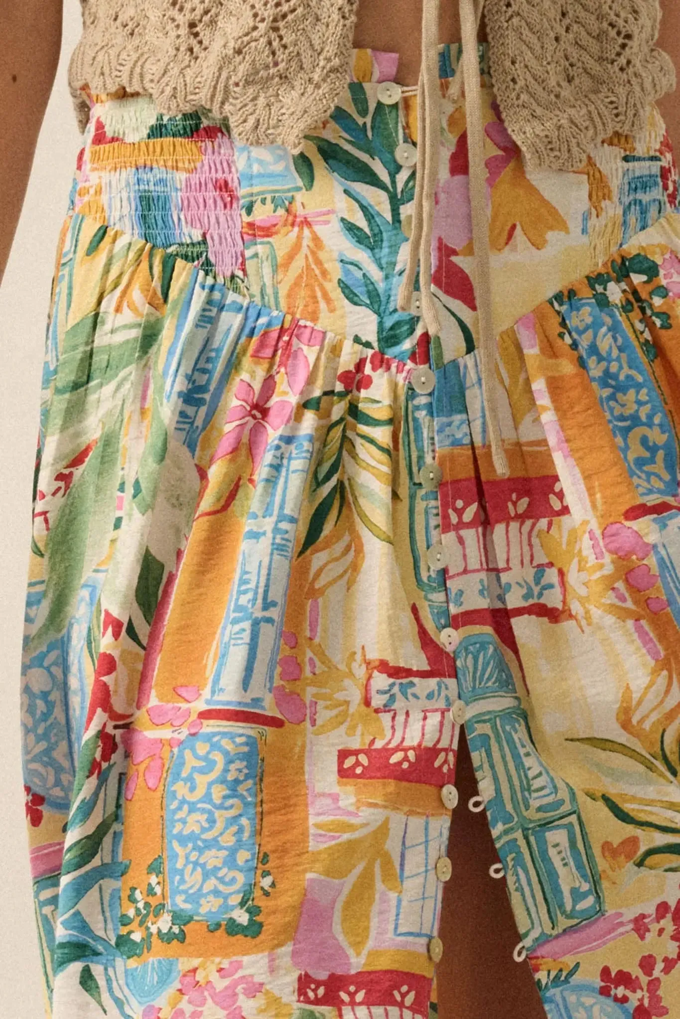 Havana Holiday Tropical Floral Buttoned Maxi Skirt sold by Promesa product image thumbnail 3