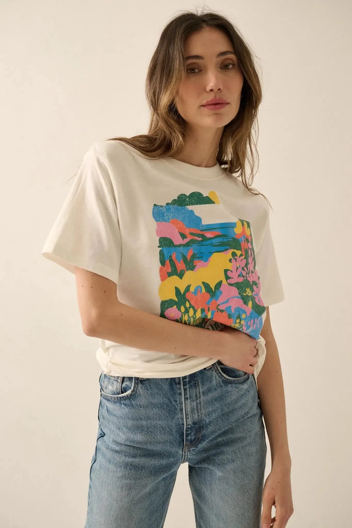 Sicilian Holiday Vintage-Print Floral Graphic Tee sold by Promesa product image thumbnail 4