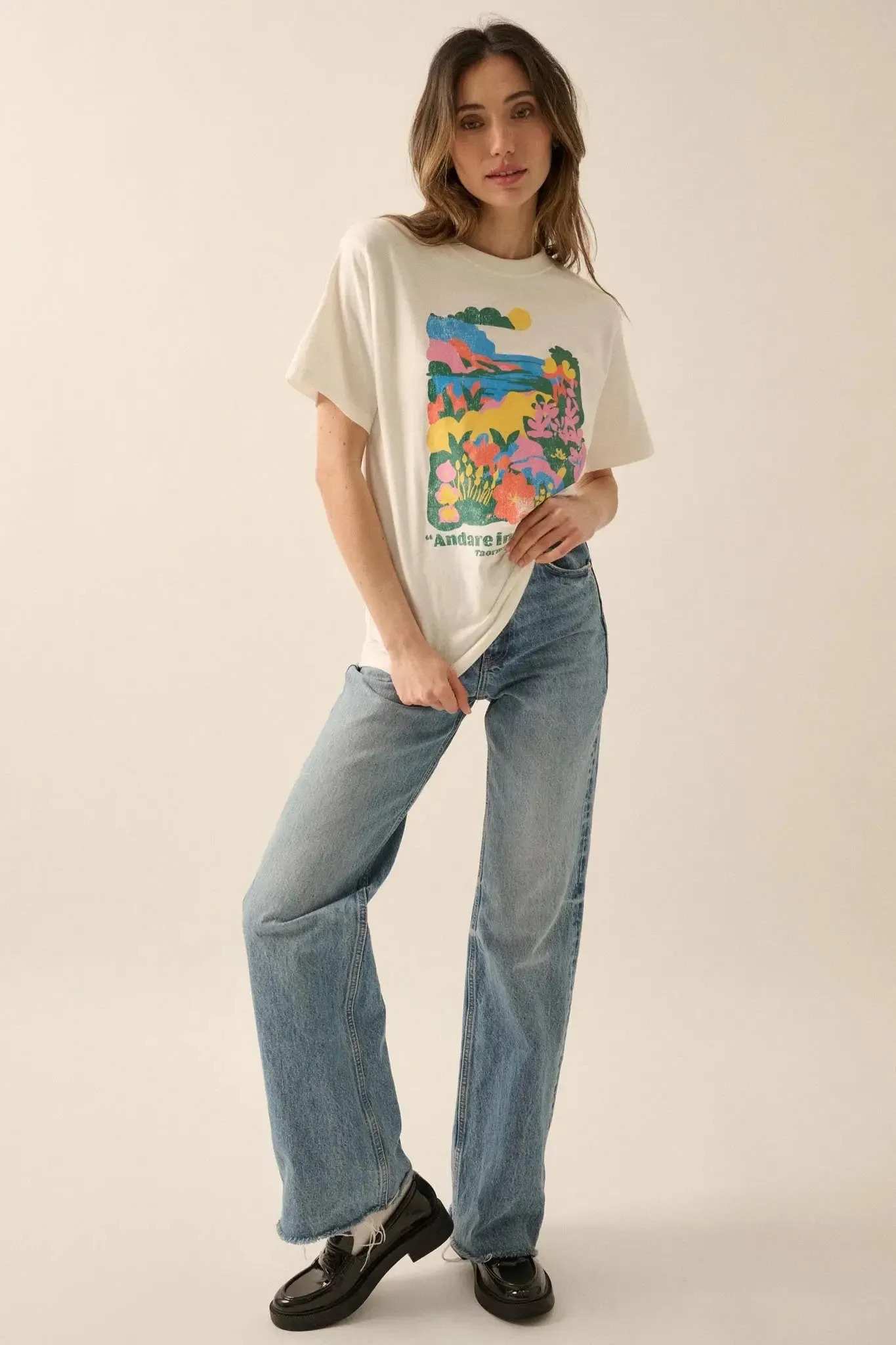 Sicilian Holiday Vintage-Print Floral Graphic Tee sold by Promesa product image thumbnail 3