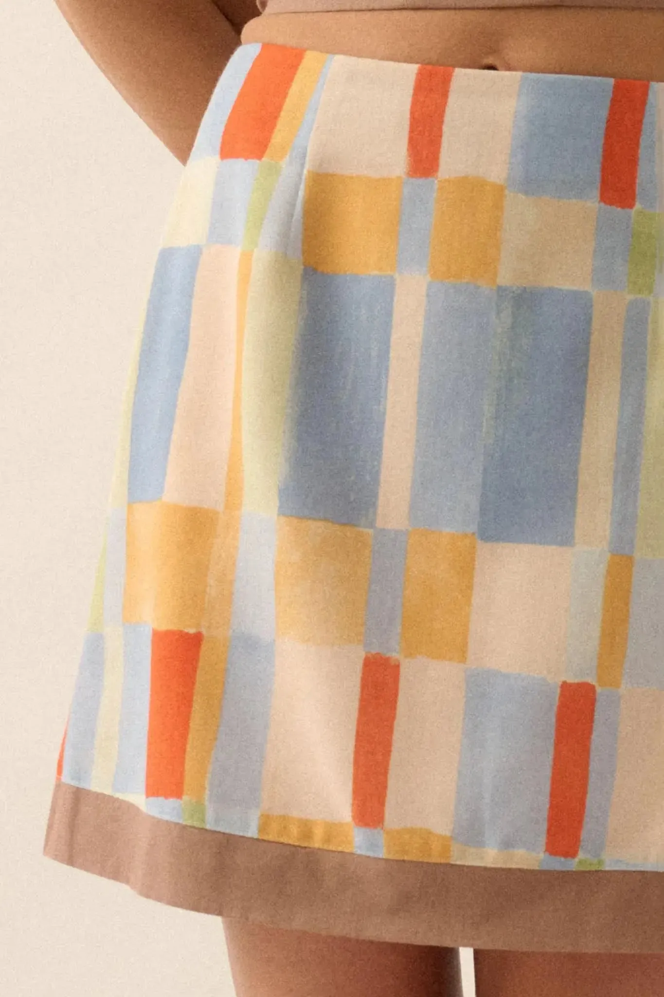 Bright Idea Multicolor Check A-Line Mini Skirt sold by Promesa product image thumbnail 4