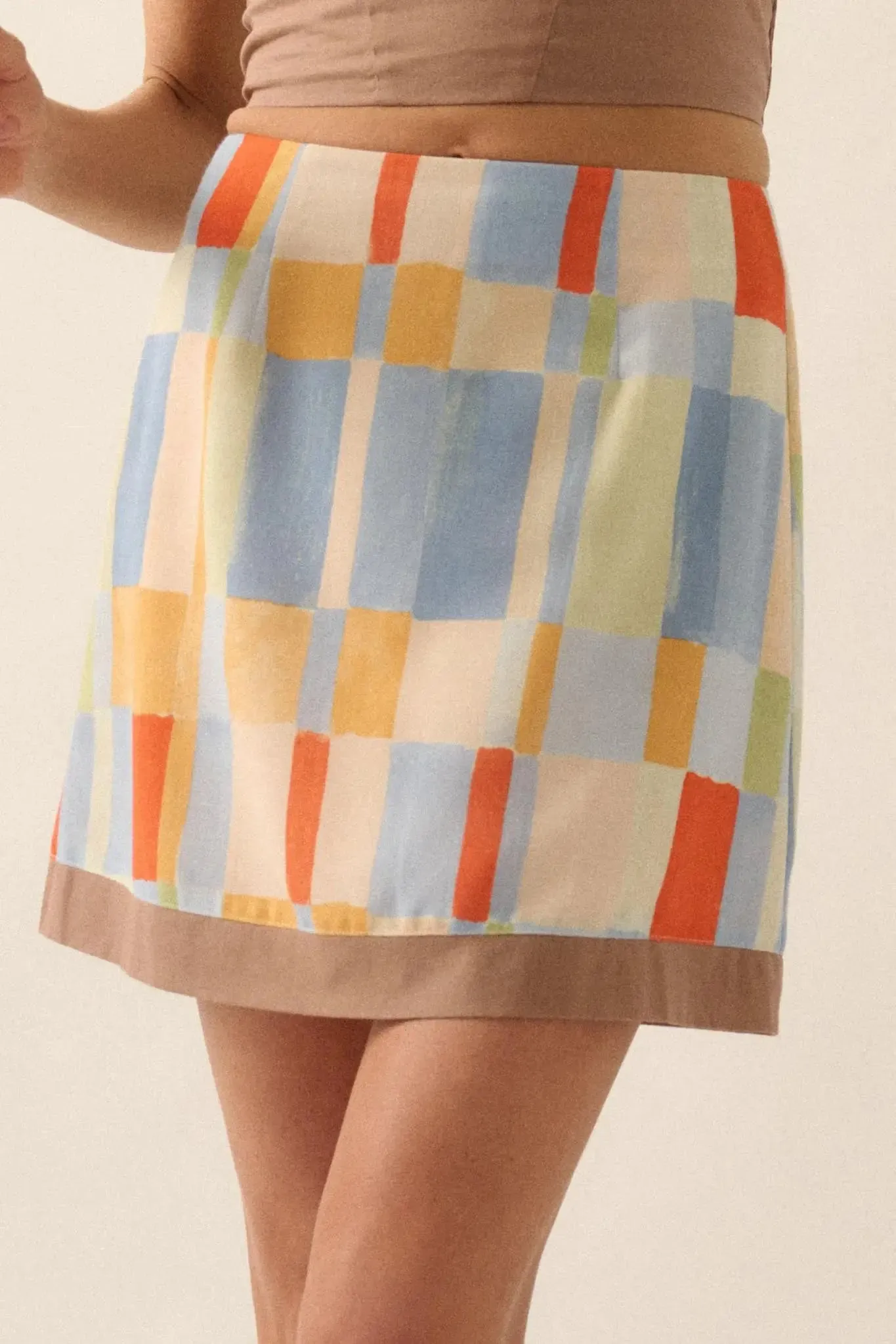 Bright Idea Multicolor Check A-Line Mini Skirt sold by Promesa product image thumbnail 2