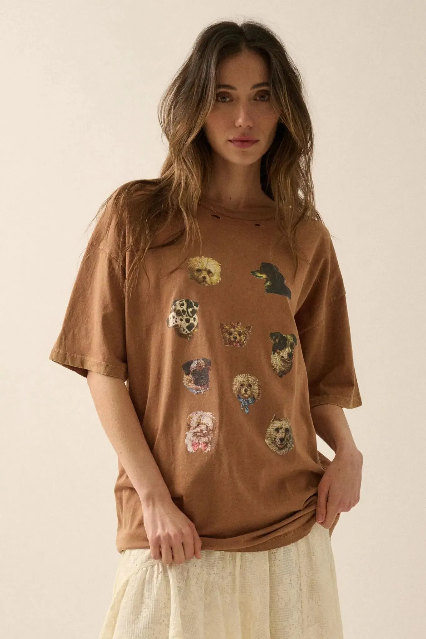 Good Dogs Distressed Oversize Graphic Tee sold by Promesa product image thumbnail 3