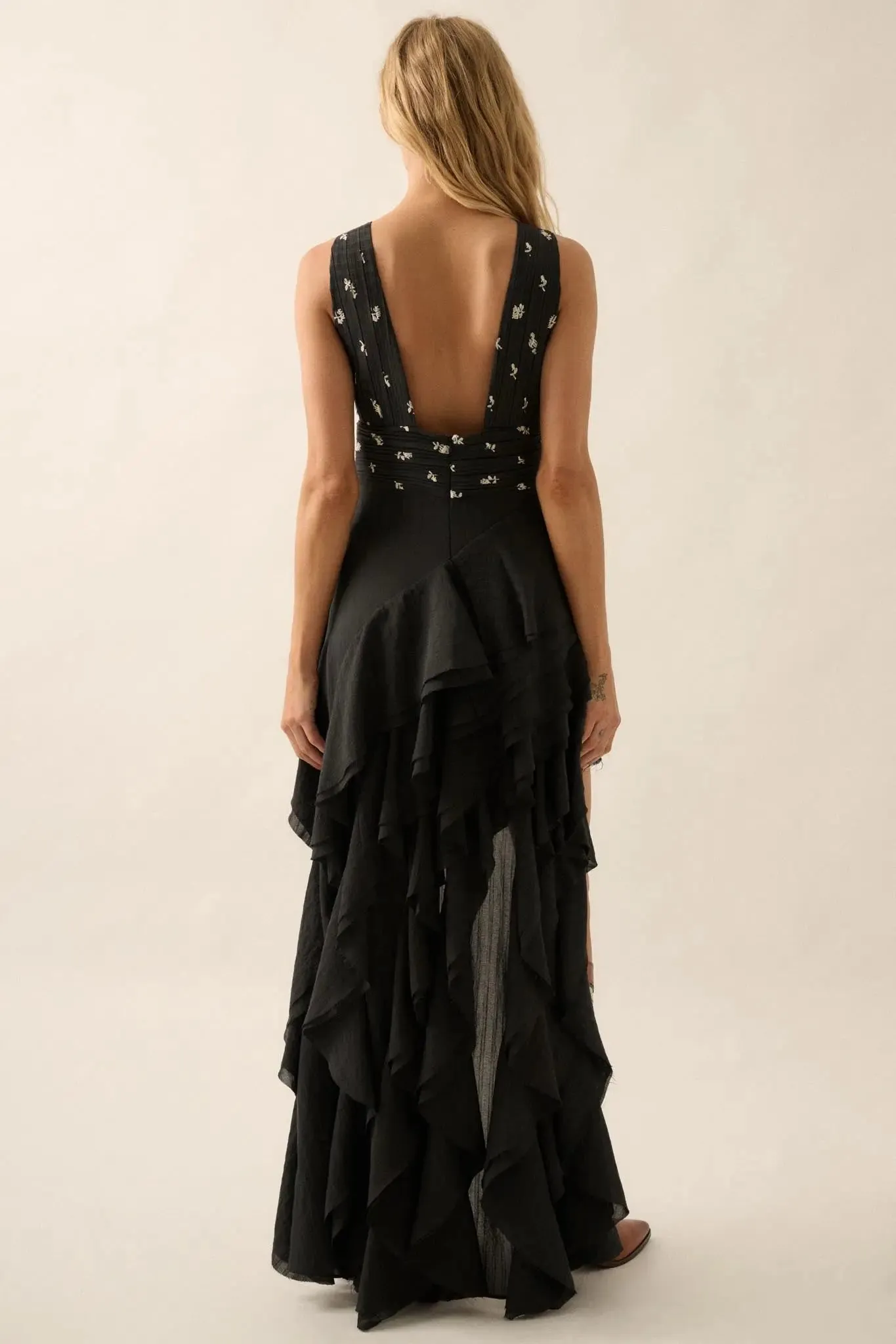 All for You Asymmetrical Tiered Ruffle Maxi Dress sold by Promesa product image thumbnail 2