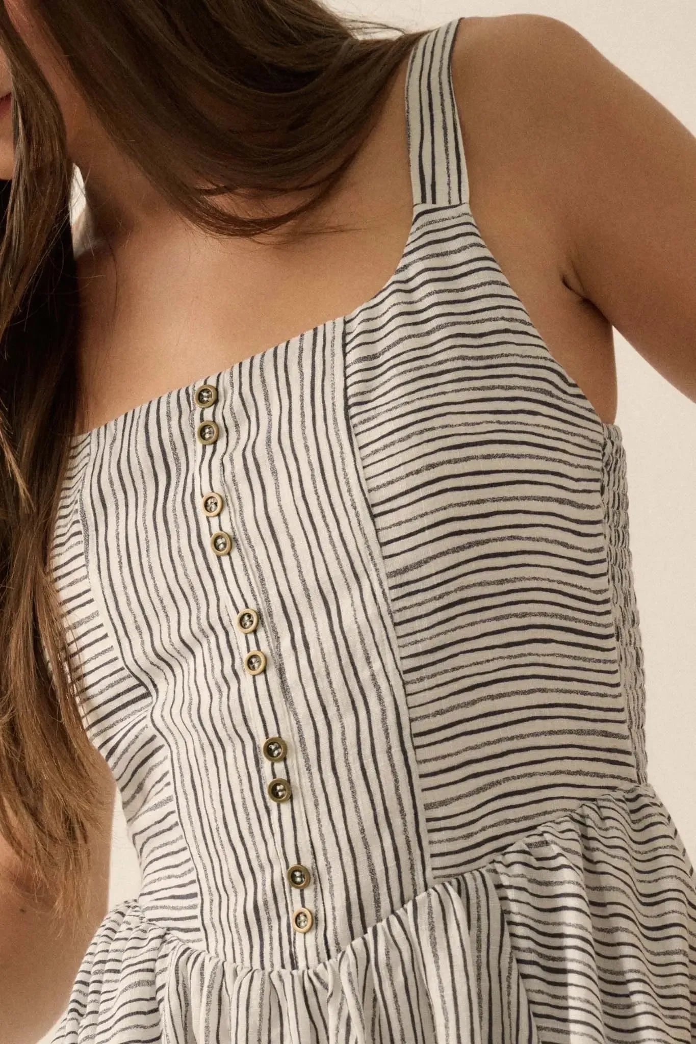 Matter of Fact Striped Drop-Waist Midi Dress sold by Promesa product image thumbnail 4