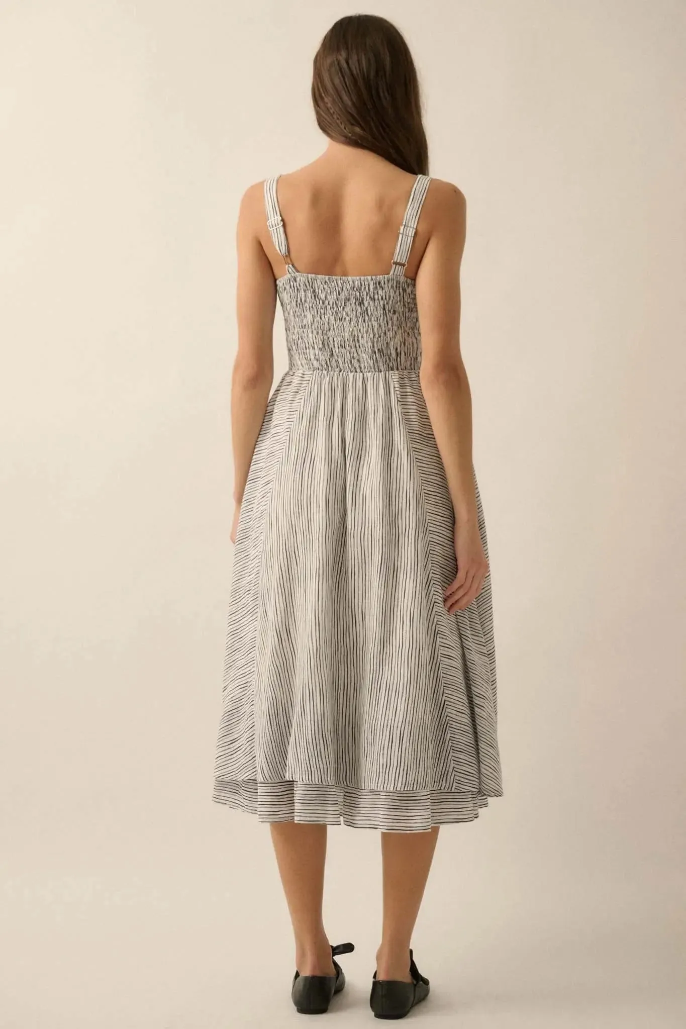 Matter of Fact Striped Drop-Waist Midi Dress sold by Promesa product image thumbnail 2