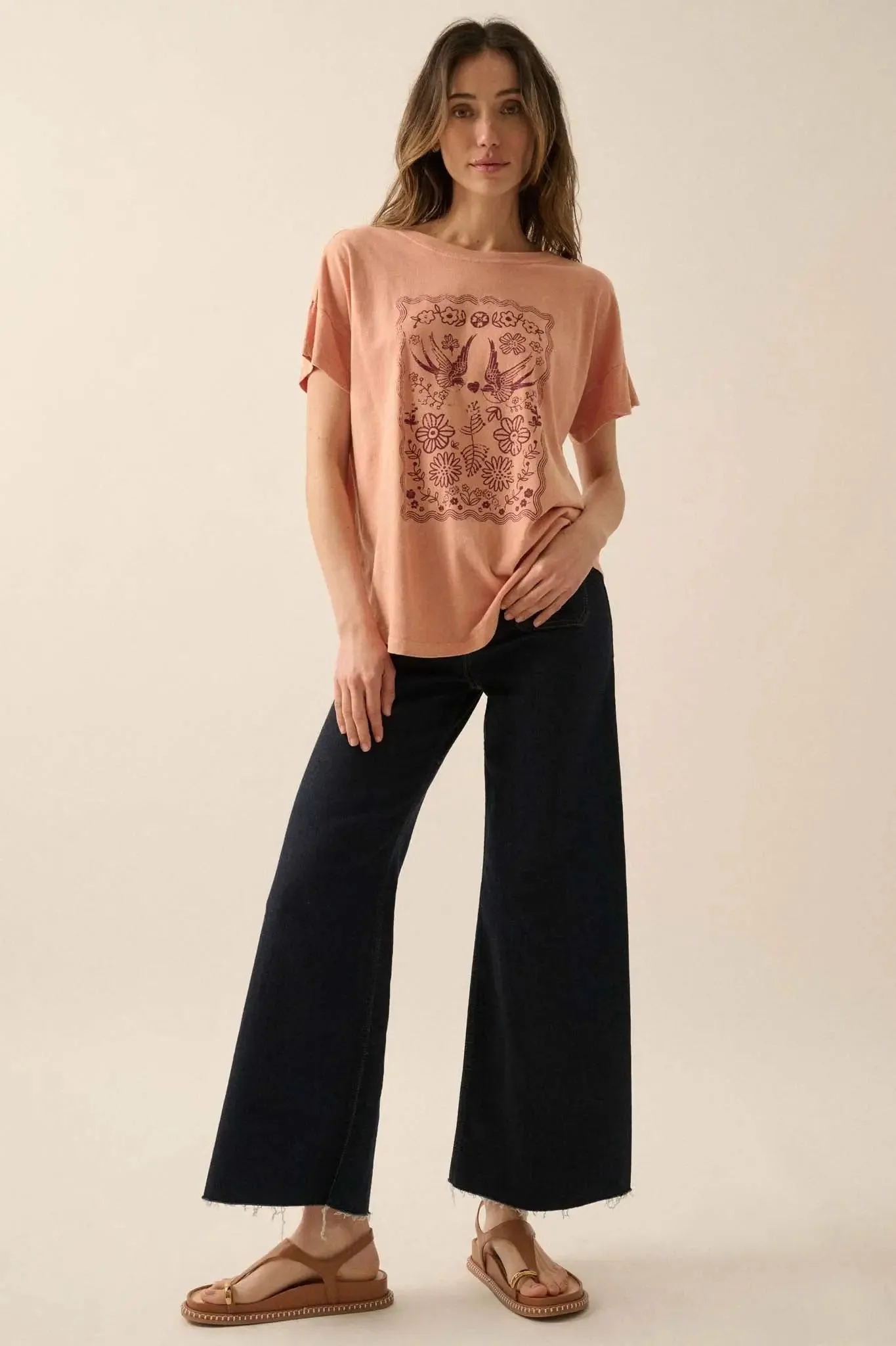 Love Birds Vintage-Print Graphic Tee sold by Promesa product image thumbnail 4