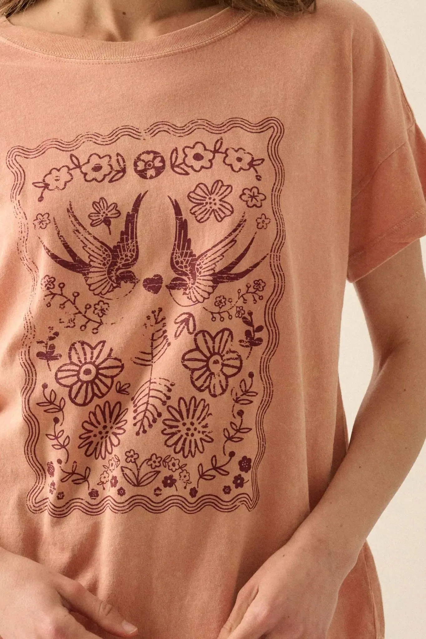 Love Birds Vintage-Print Graphic Tee sold by Promesa product image thumbnail 2