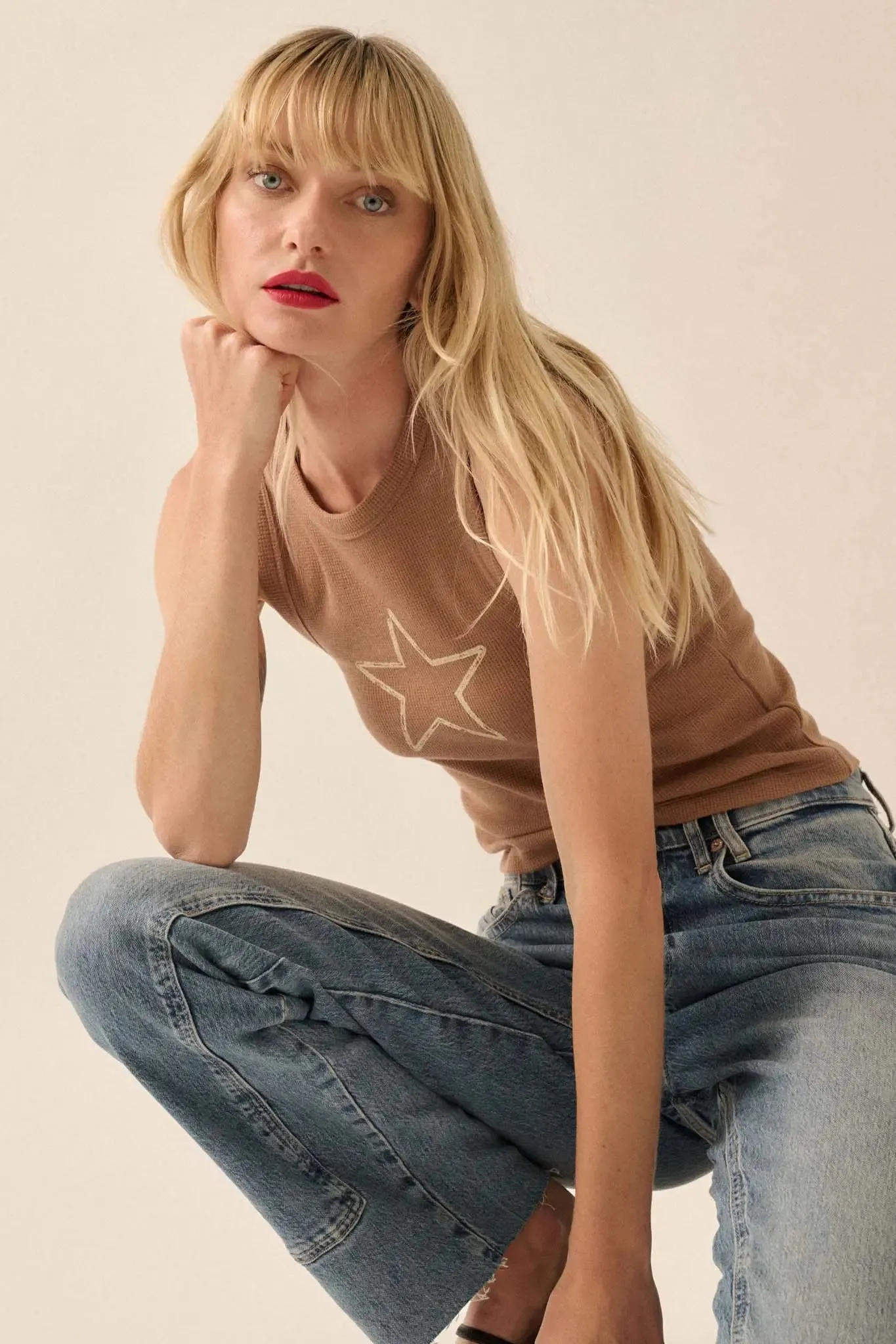 Star Quality Crew-Neck Thermal Graphic Tank Top sold by Promesa