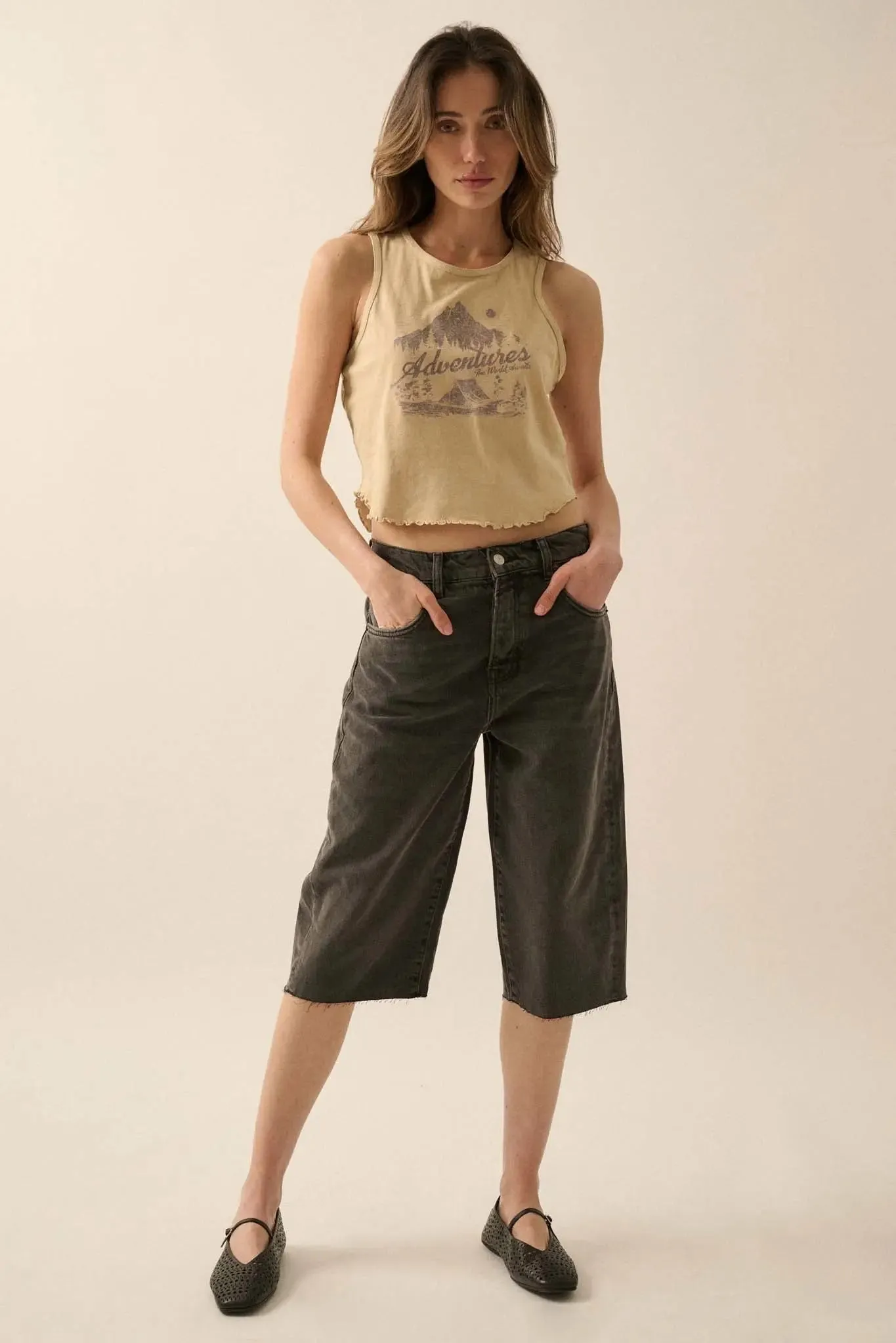 Camping Adventures Vintage-Wash Graphic Tank Top sold by Promesa product image thumbnail 4