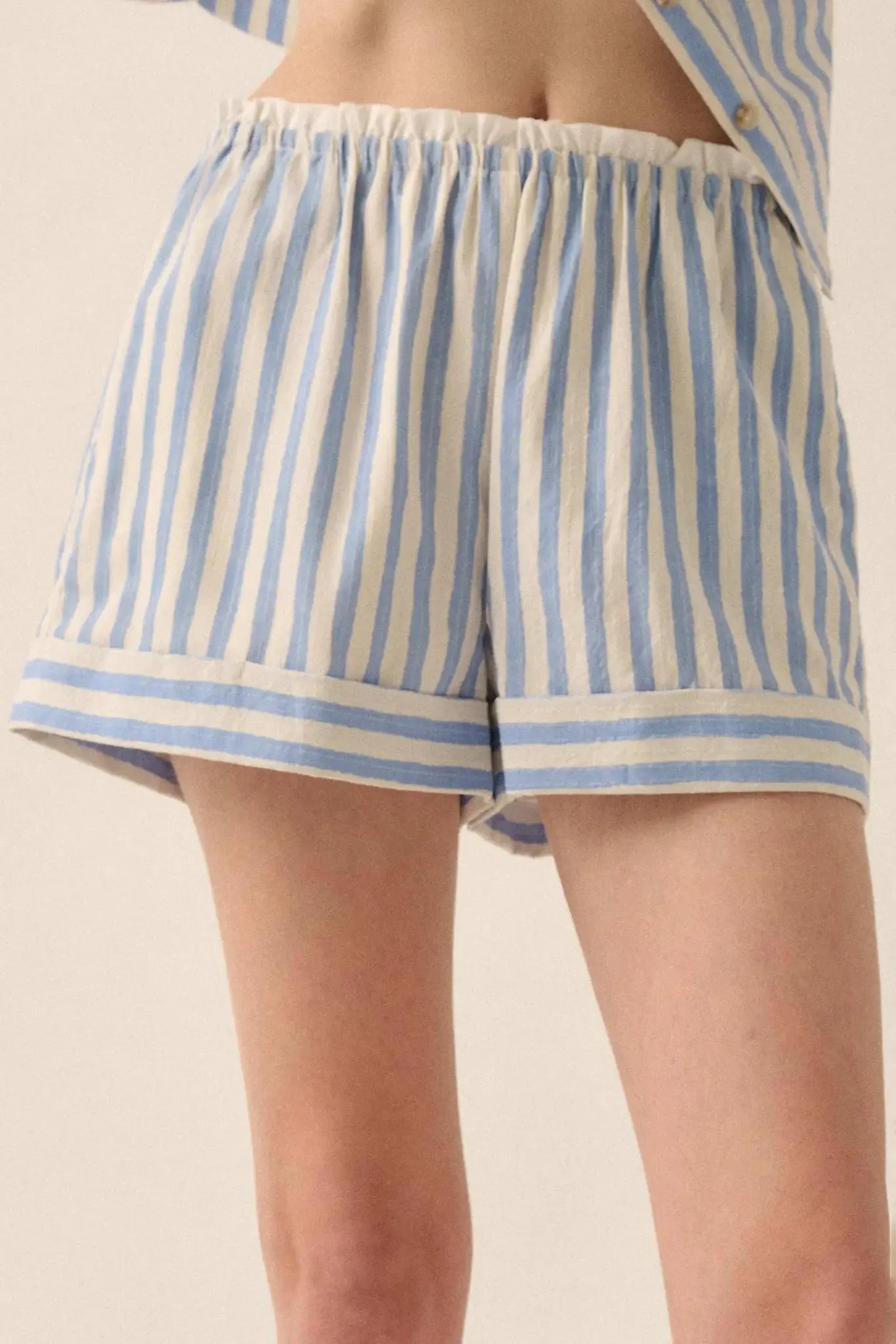 Pajama Rama Striped Paperbag-Waist Cuffed Shorts sold by Promesa product image thumbnail 4