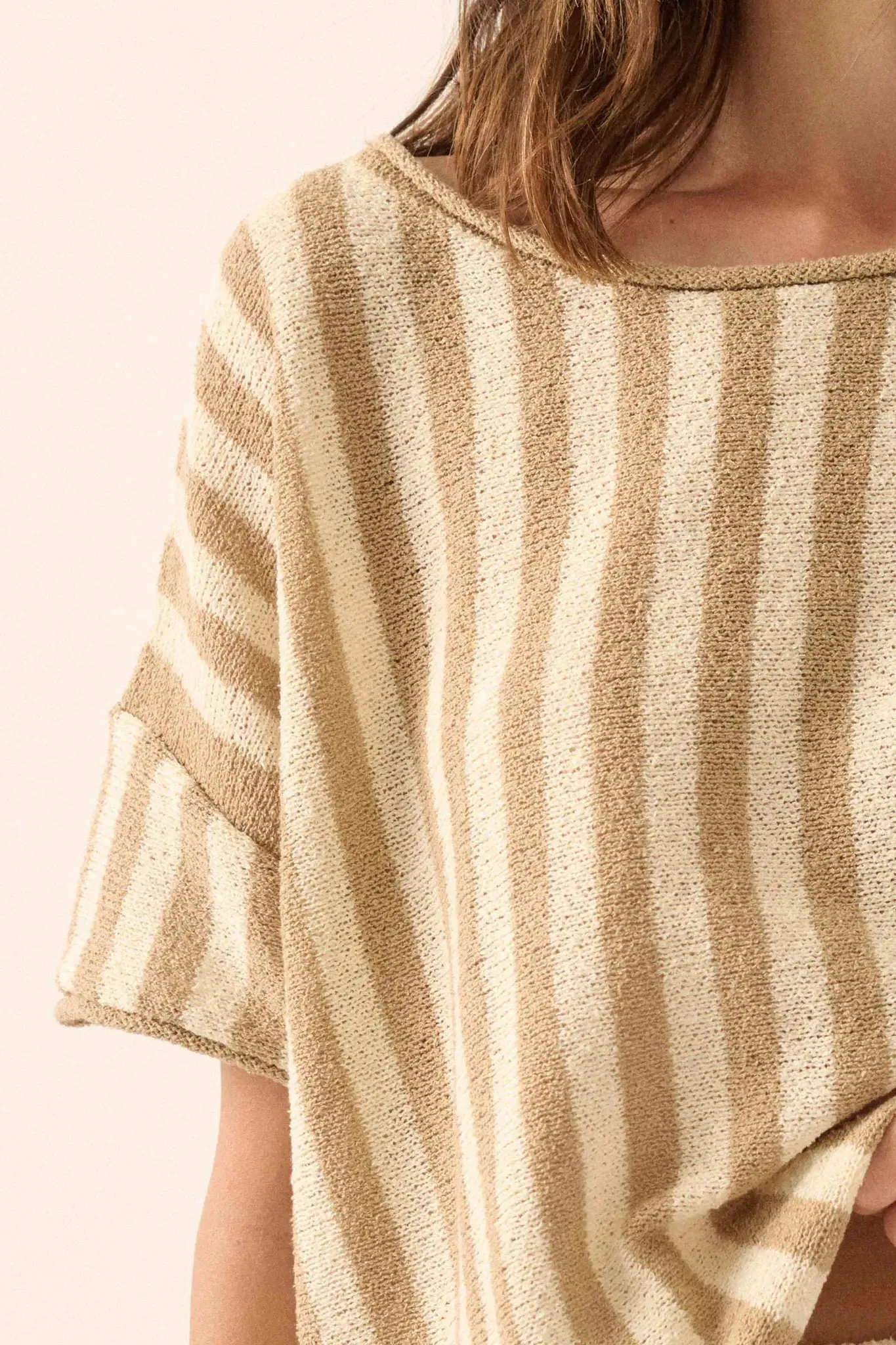 Born Free Striped Rolled-Edge Short-Sleeve Sweater sold by Promesa product image thumbnail 5