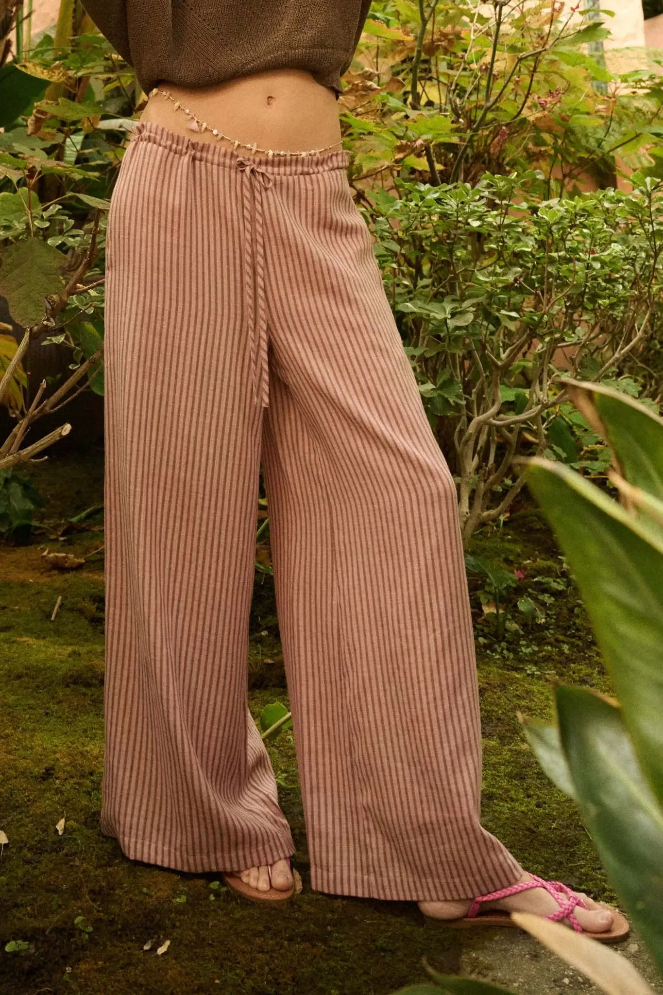 Stroll Goals Striped Wide-Leg Drawstring Pants sold by Promesa product image thumbnail 2