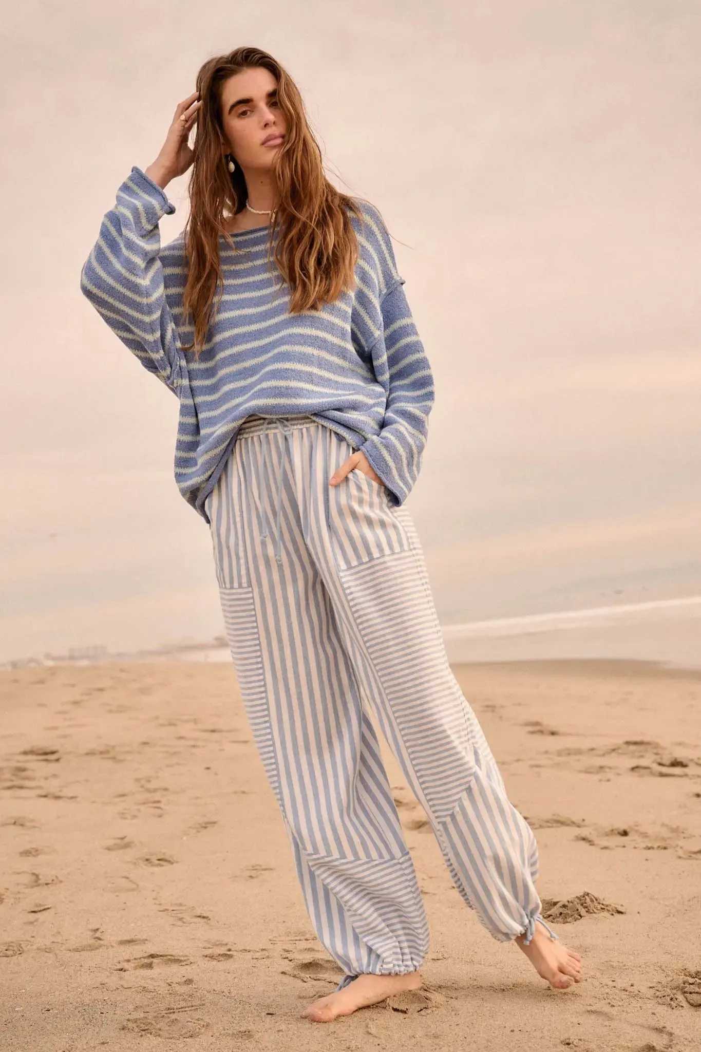 Jump for Joy Striped Drawstring Parachute Pants sold by Promesa