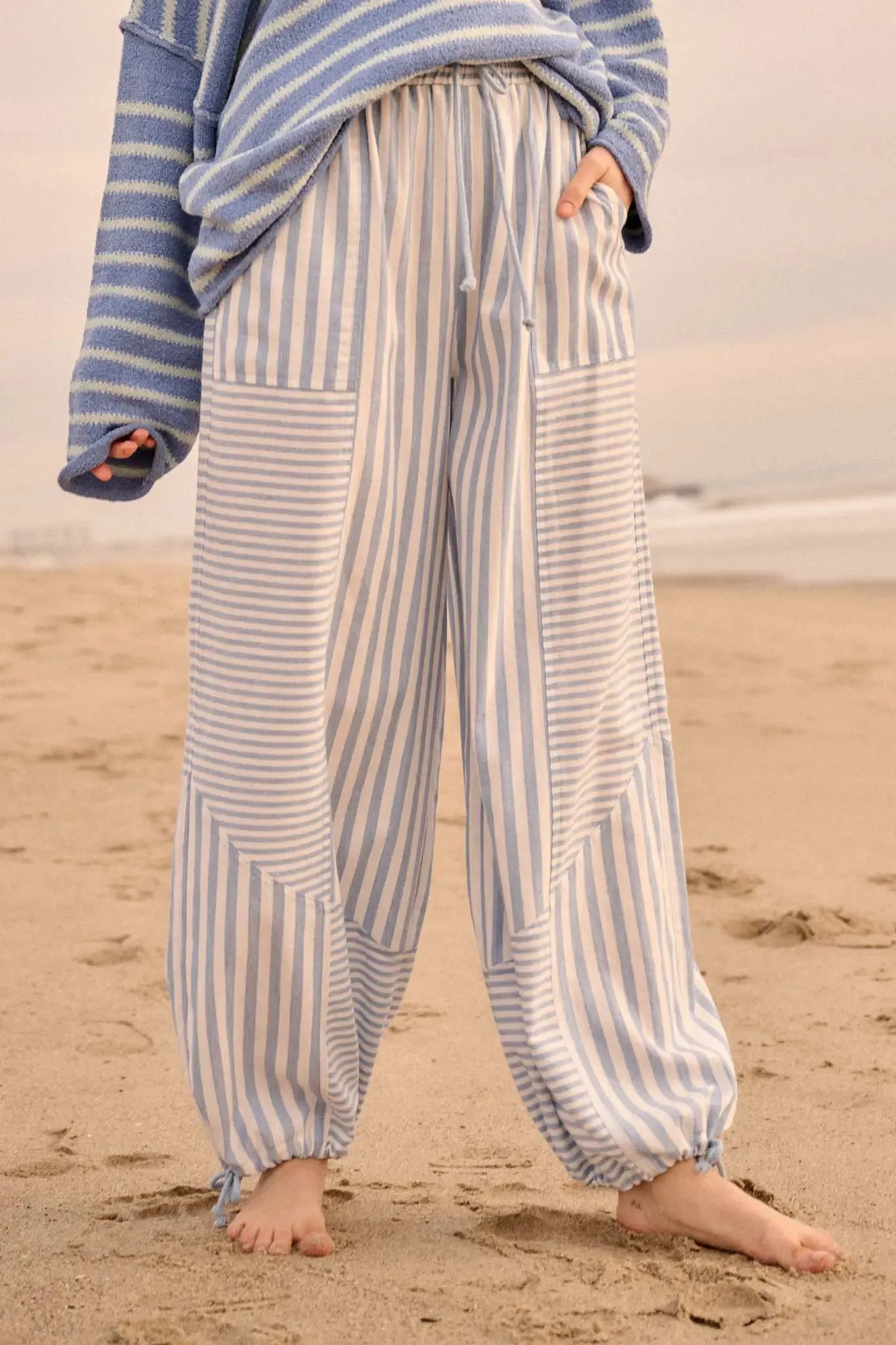 Jump for Joy Striped Drawstring Parachute Pants sold by Promesa product image thumbnail 2