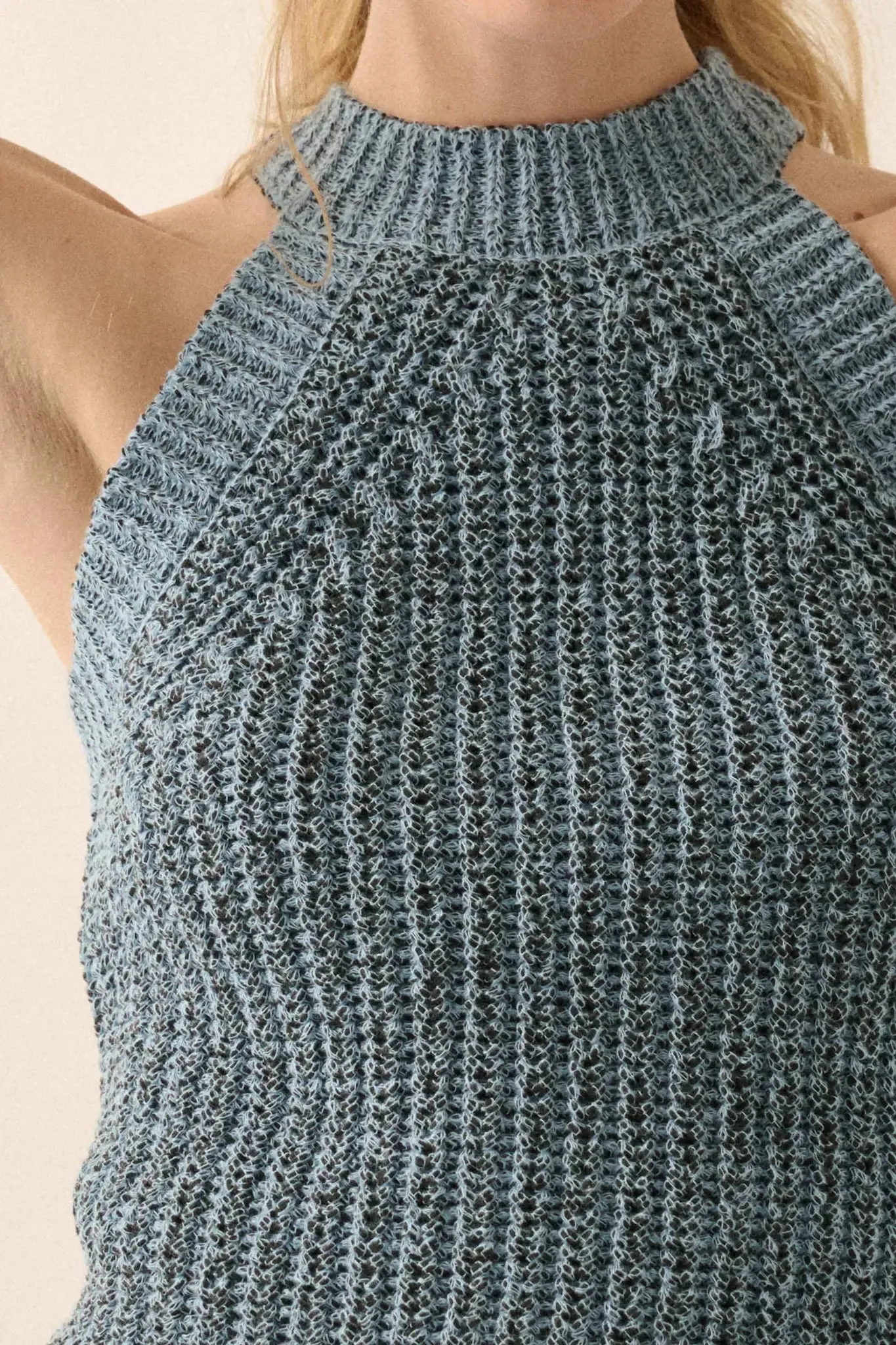 Take It Slow Rib-Knit Halter Sweater Tank Top sold by Promesa product image thumbnail 5