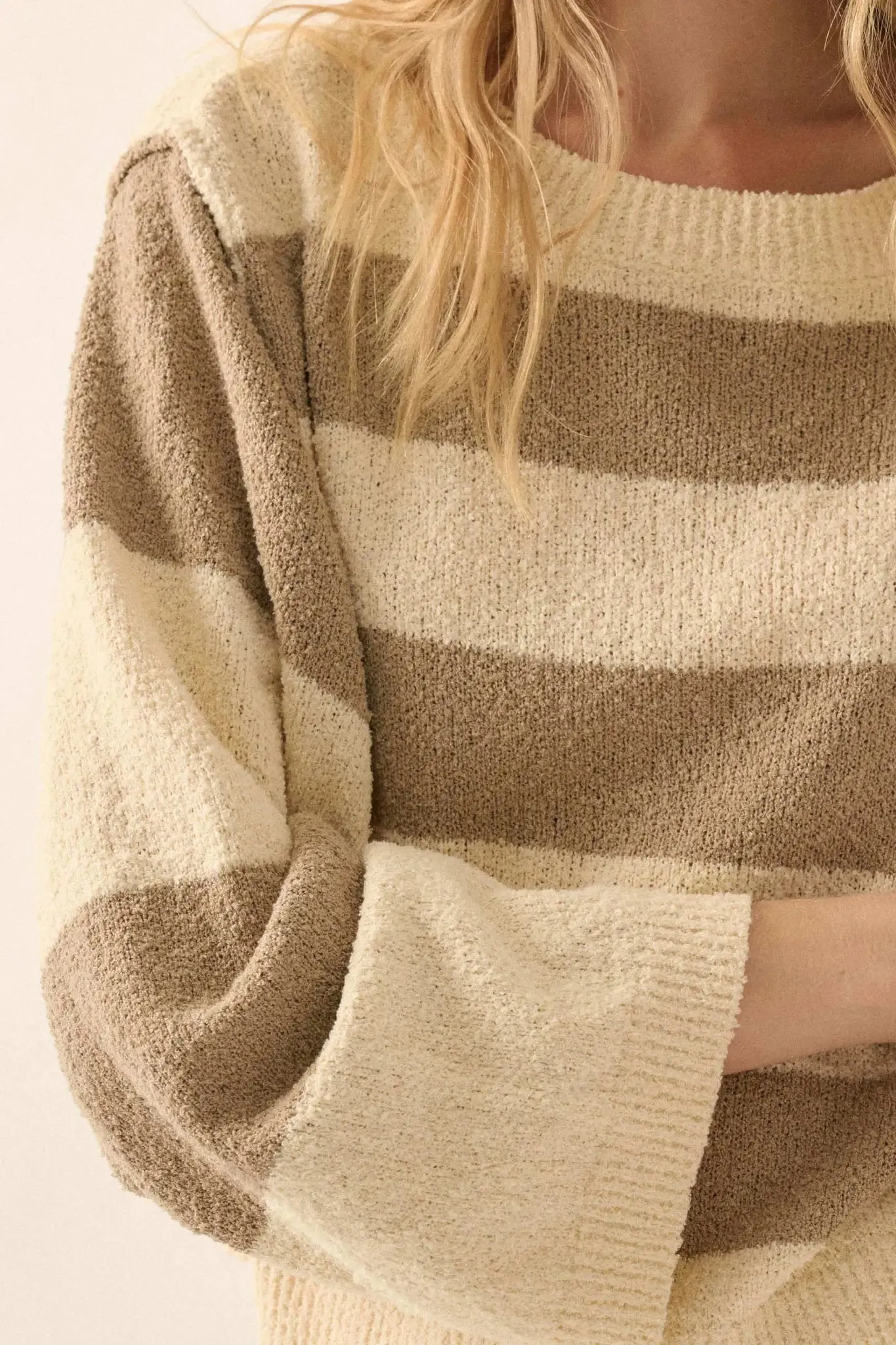 Straight Talk Striped Knit Cropped Sweater sold by Promesa product image thumbnail 5