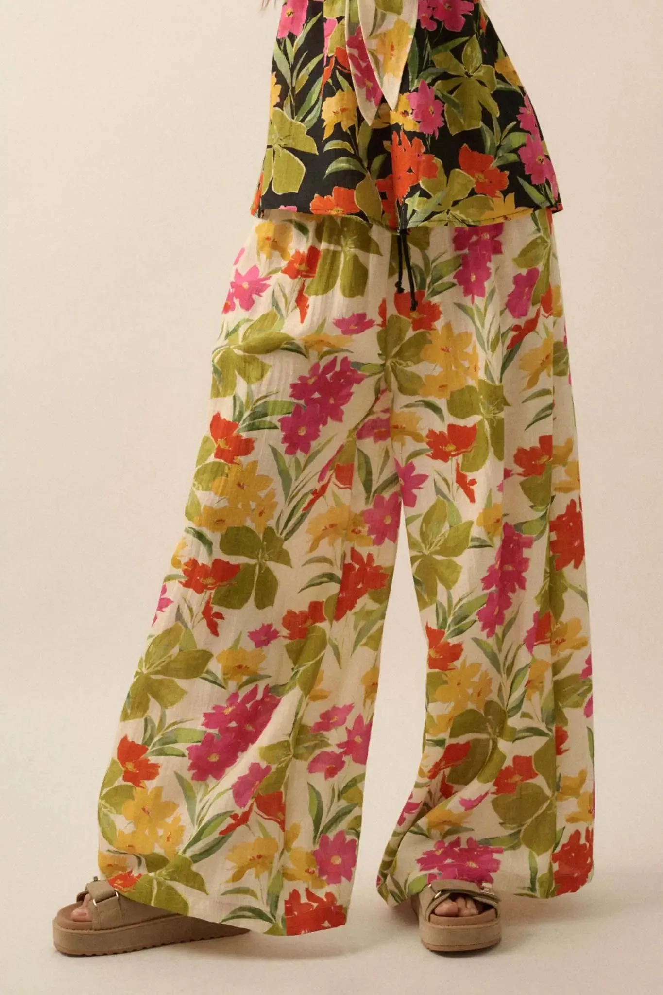 Mahalo Mood Tropical Floral Wide-Leg Pants sold by Promesa product image thumbnail 4