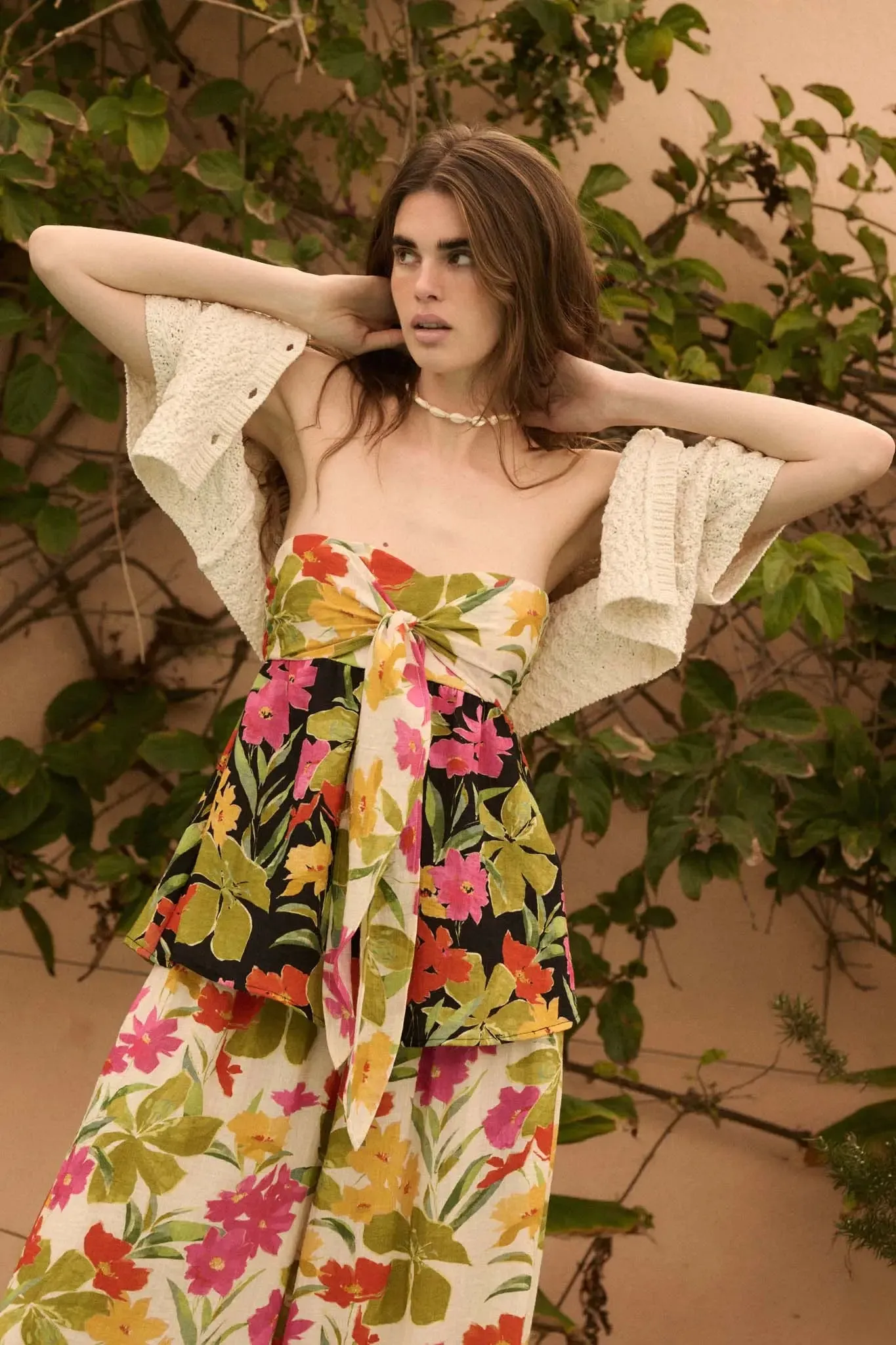 Aloha Again Tropical Floral Split-Front Tunic Top sold by Promesa product image thumbnail 3