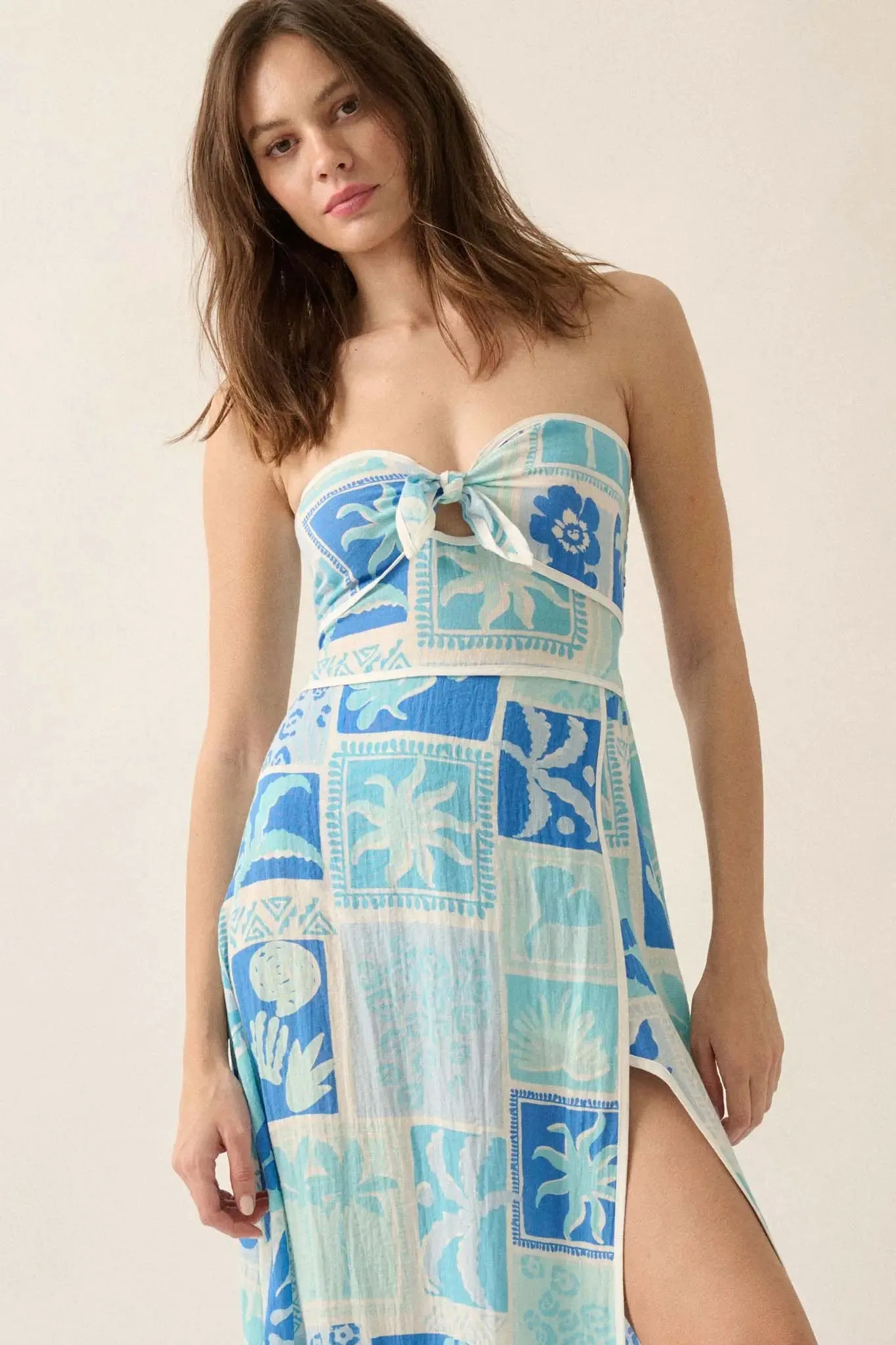 Sweet Escape Tropical Floral Strapless Maxi Dress sold by Promesa product image thumbnail 5