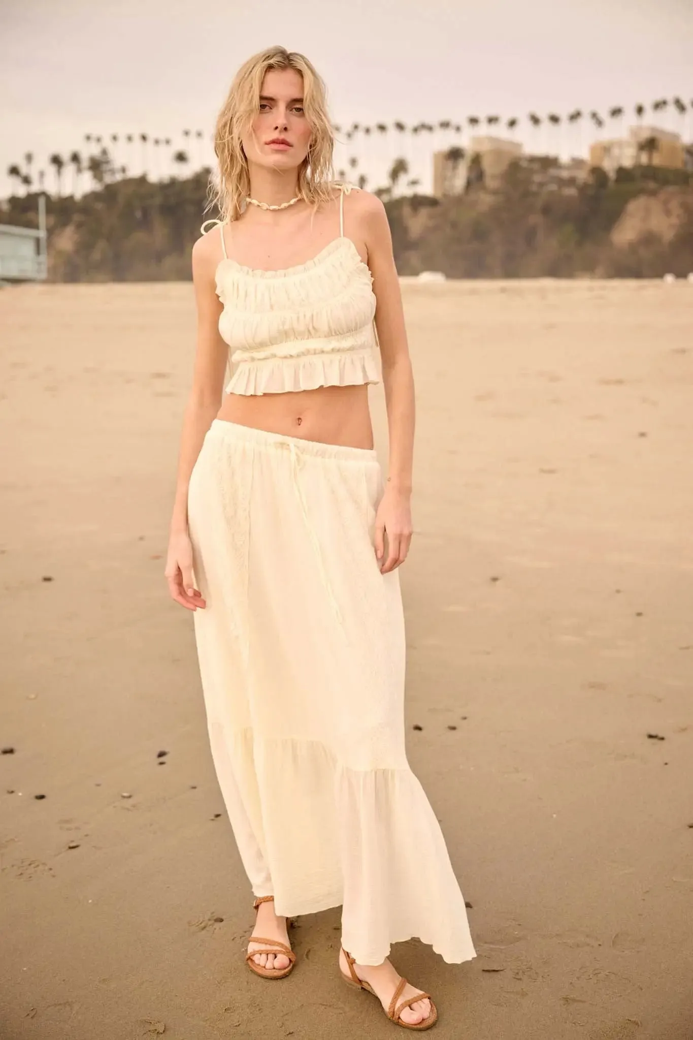 Saving Grace Lace and Cotton Ruffle Cami Top sold by Promesa product image thumbnail 2