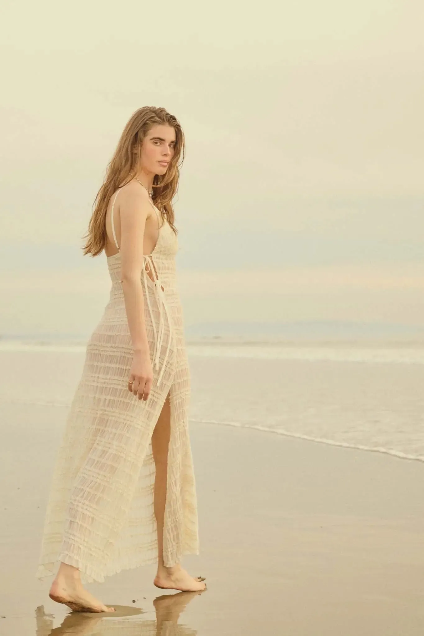 Careless Whisper Sheer Ruffled Chiffon Maxi Dress sold by Promesa product image thumbnail 3