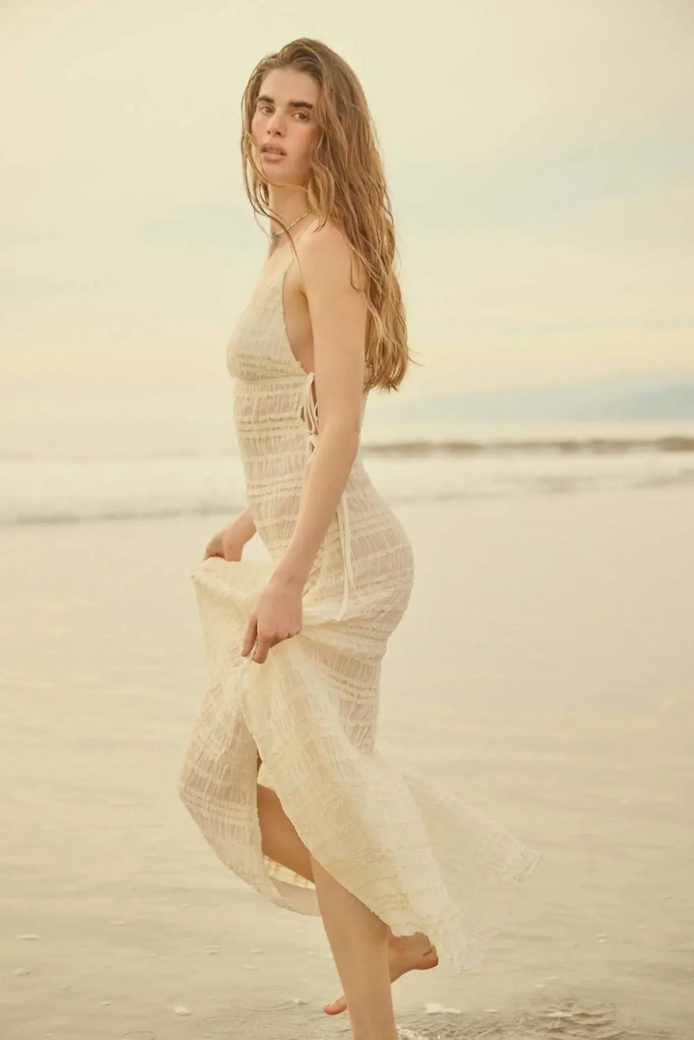 Careless Whisper Sheer Ruffled Chiffon Maxi Dress sold by Promesa