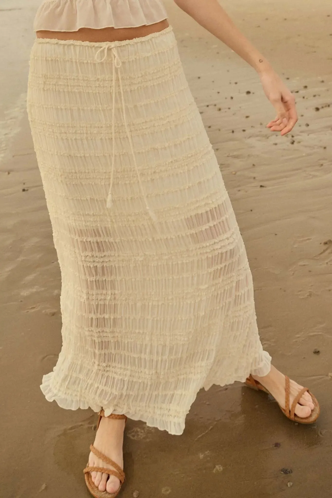 Whisper My Name Ruffled Chiffon Maxi Skirt sold by Promesa product image thumbnail 2