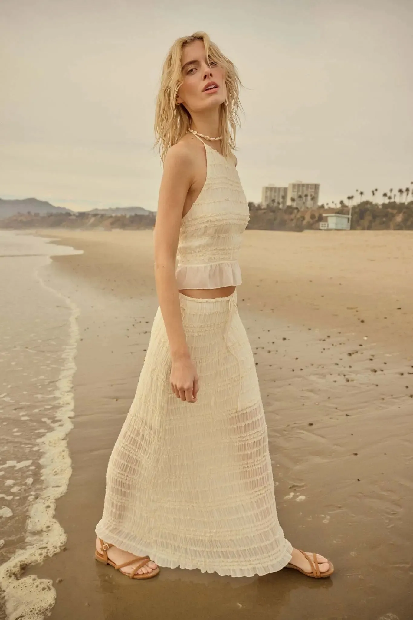 Whisper My Name Ruffled Chiffon Maxi Skirt sold by Promesa