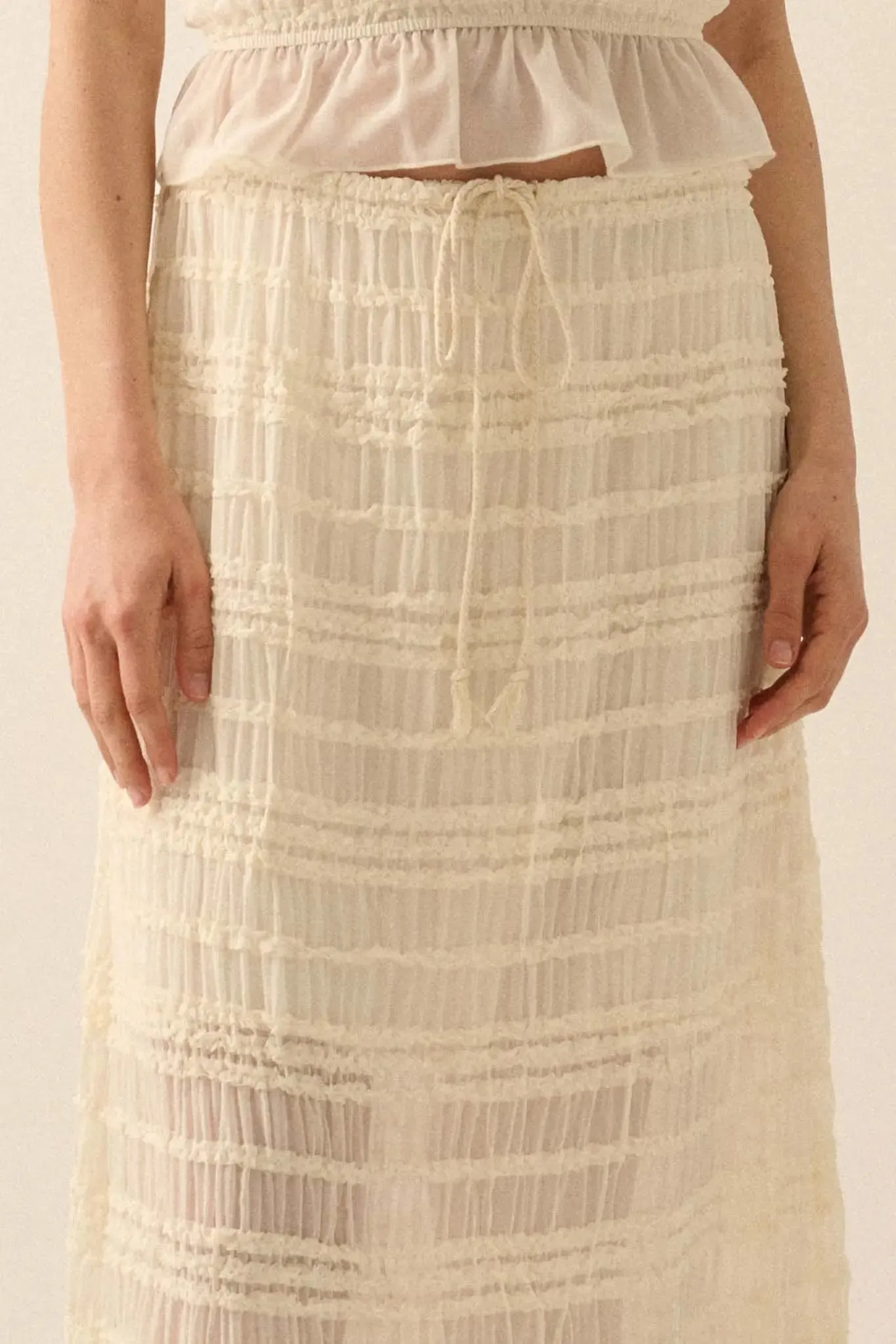 Whisper My Name Ruffled Chiffon Maxi Skirt sold by Promesa product image thumbnail 5