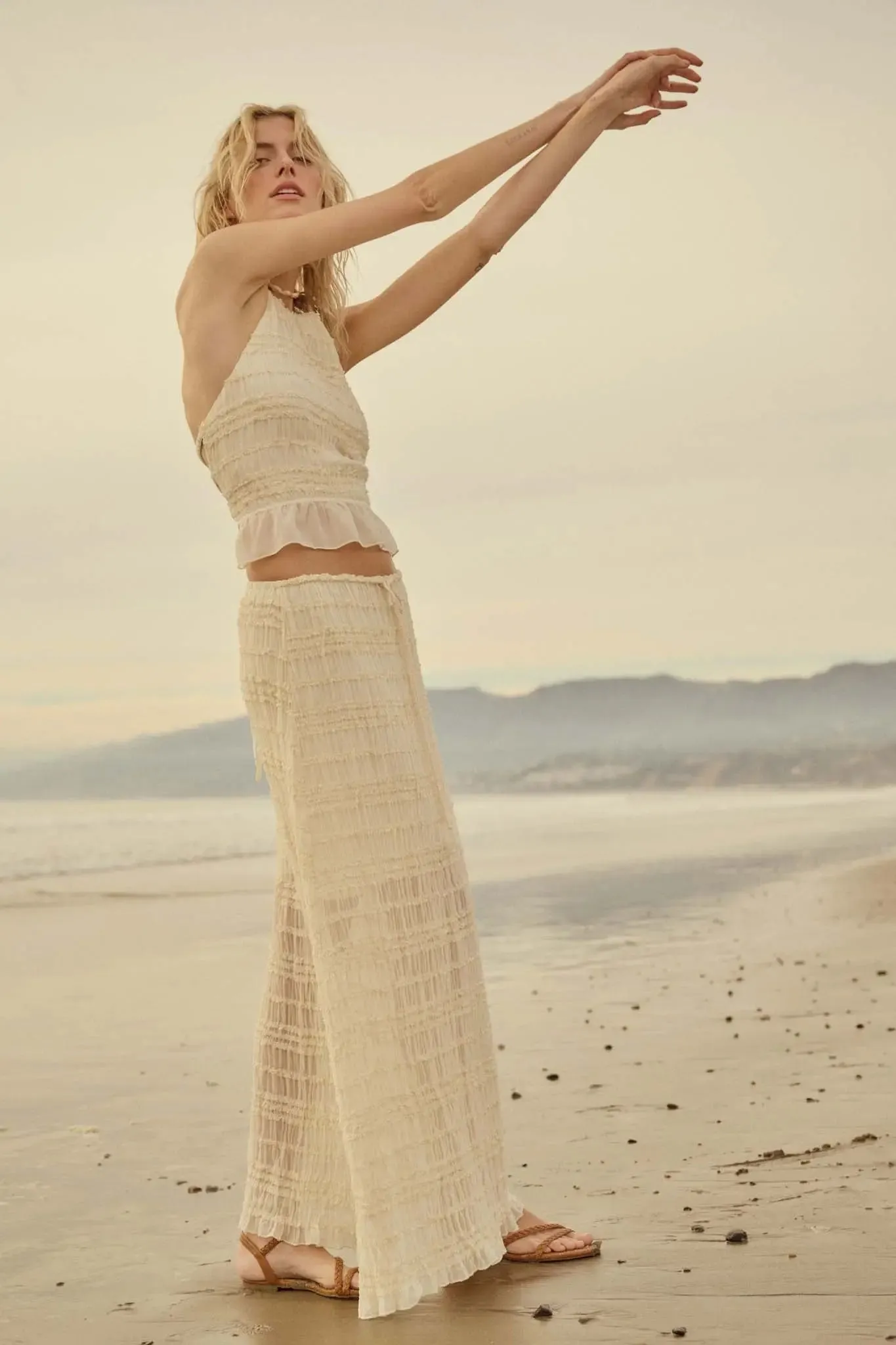 Soft Whispers Ruffled Chiffon Open-Back Halter Top sold by Promesa product image thumbnail 2