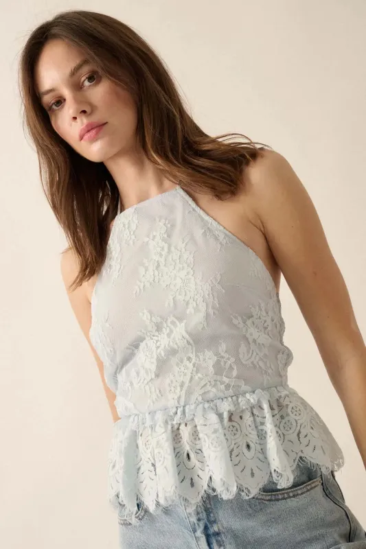 Darling Dreamer Layered Lace Halter Cami Top sold by Promesa