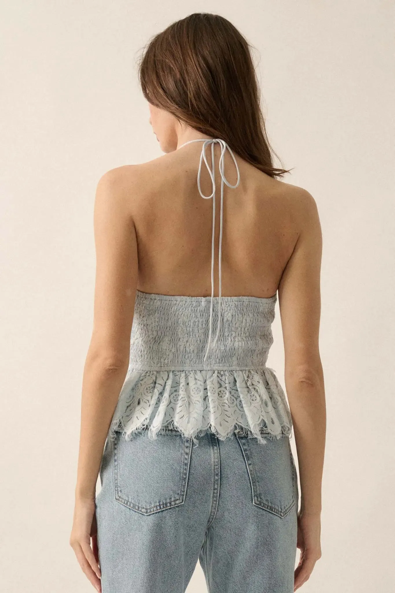 Darling Dreamer Layered Lace Halter Cami Top sold by Promesa product image thumbnail 3