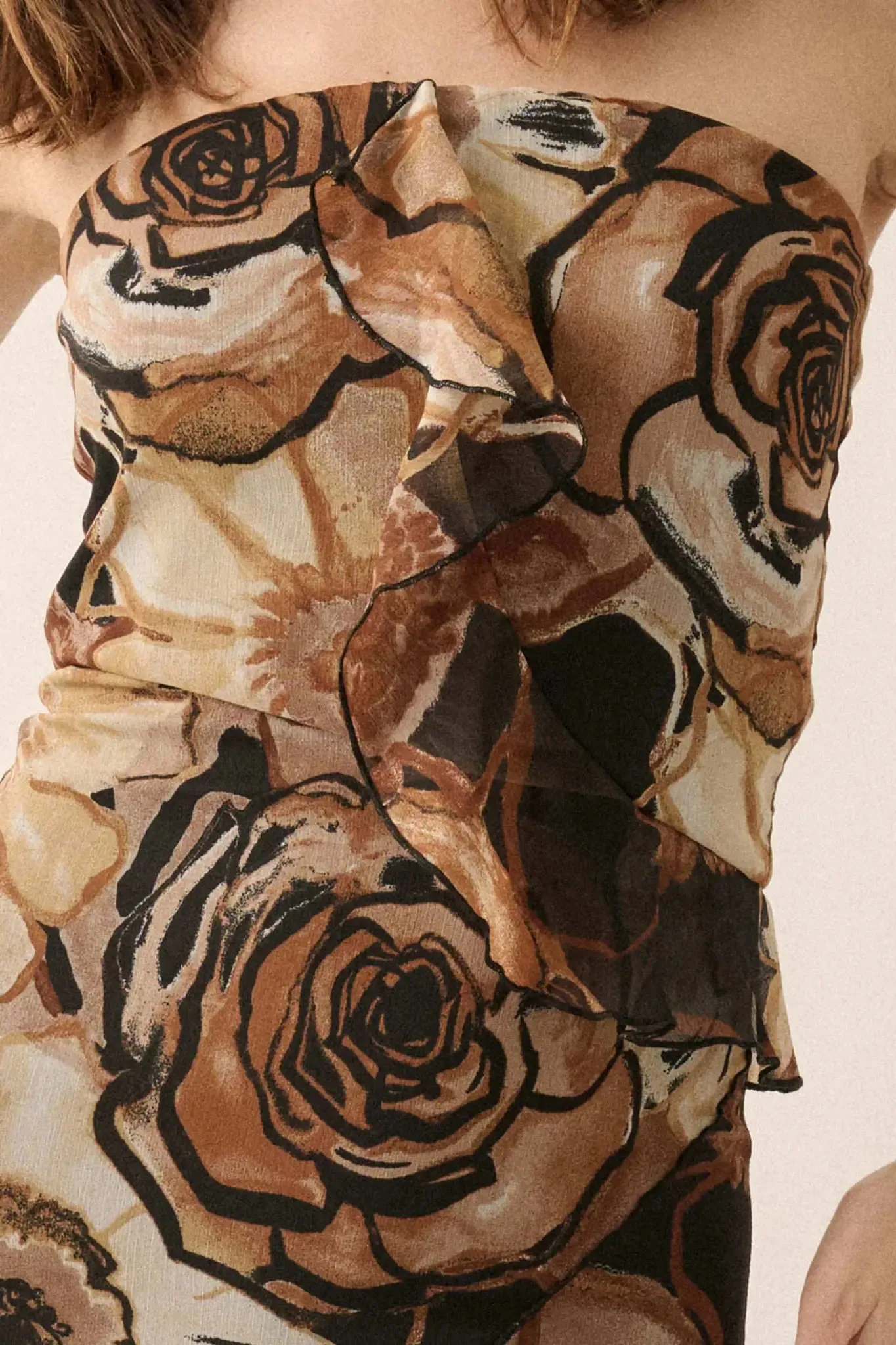 Blooming Wild Floral Chiffon Strapless Maxi Dress sold by Promesa product image thumbnail 4