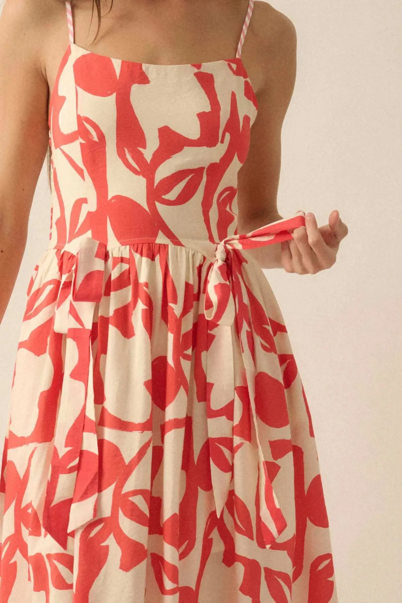 Bold Bouquet Abstract Floral Pocket Midi Dress sold by Promesa product image thumbnail 5