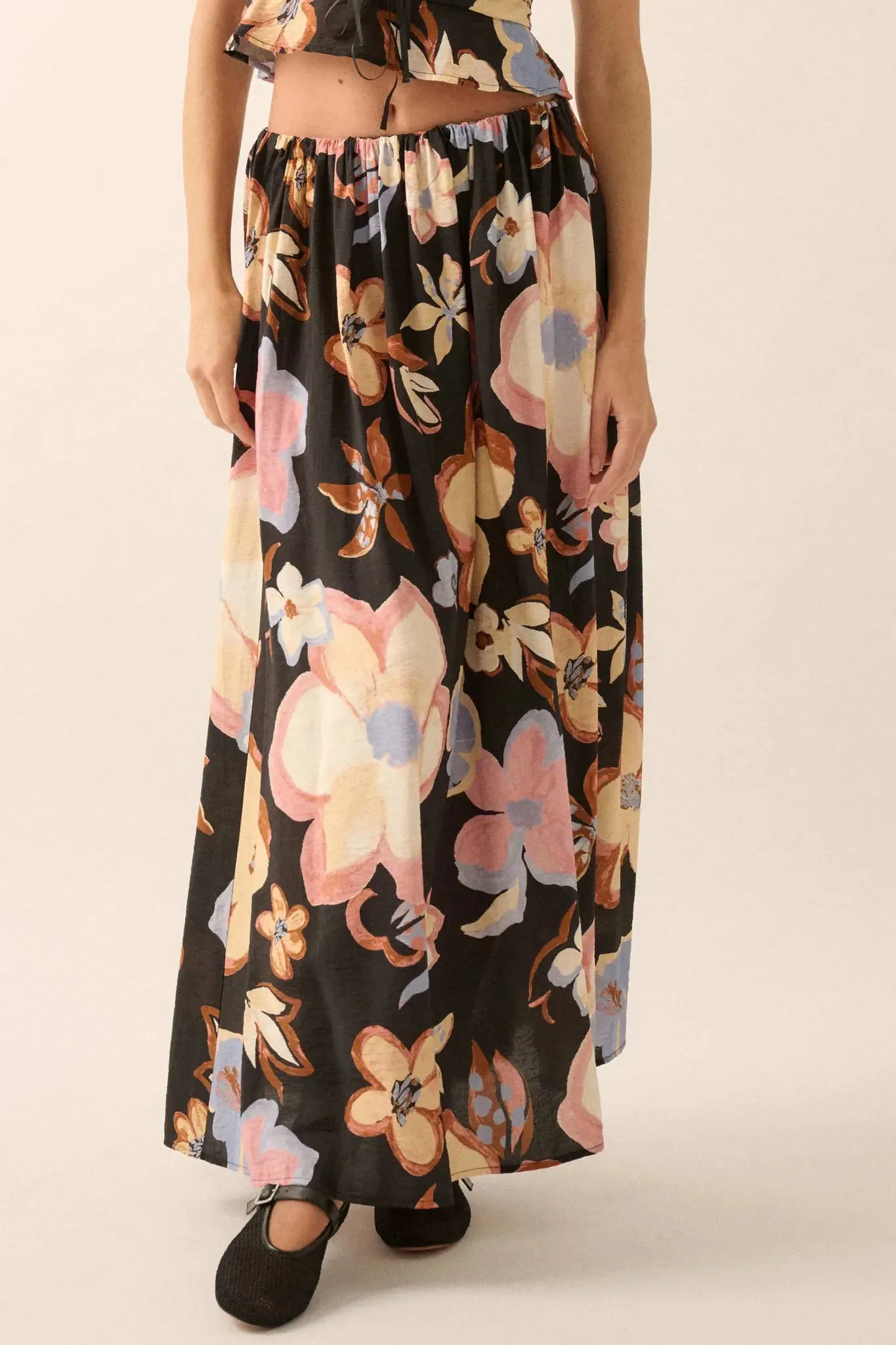 Ready to Grow Textured Floral-Print Maxi Skirt sold by Promesa product image thumbnail 5