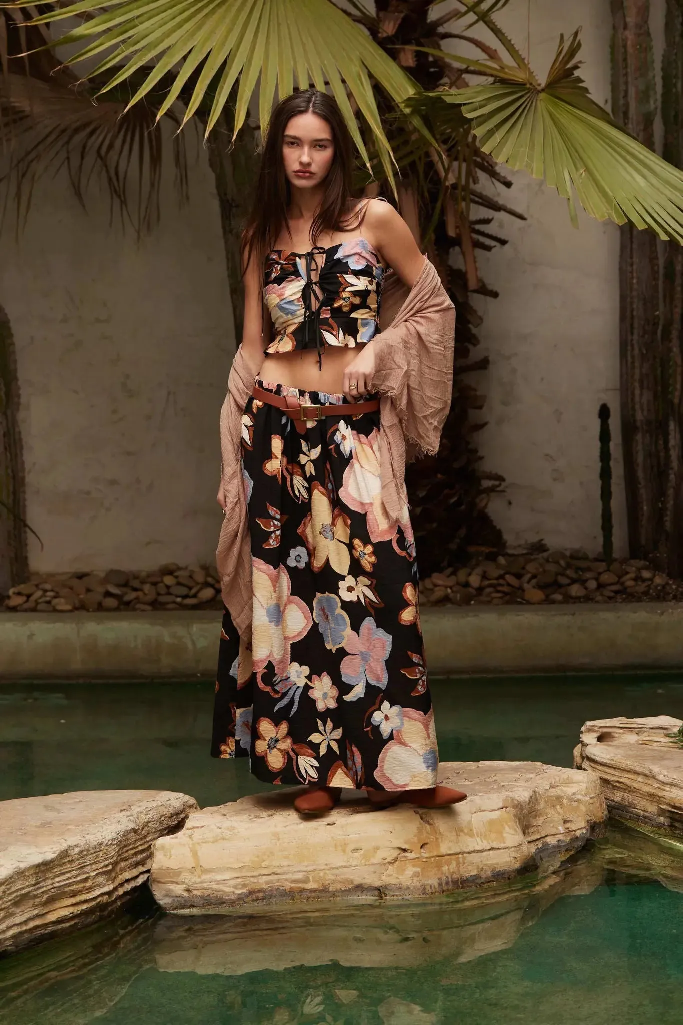 Ready to Grow Textured Floral-Print Maxi Skirt sold by Promesa