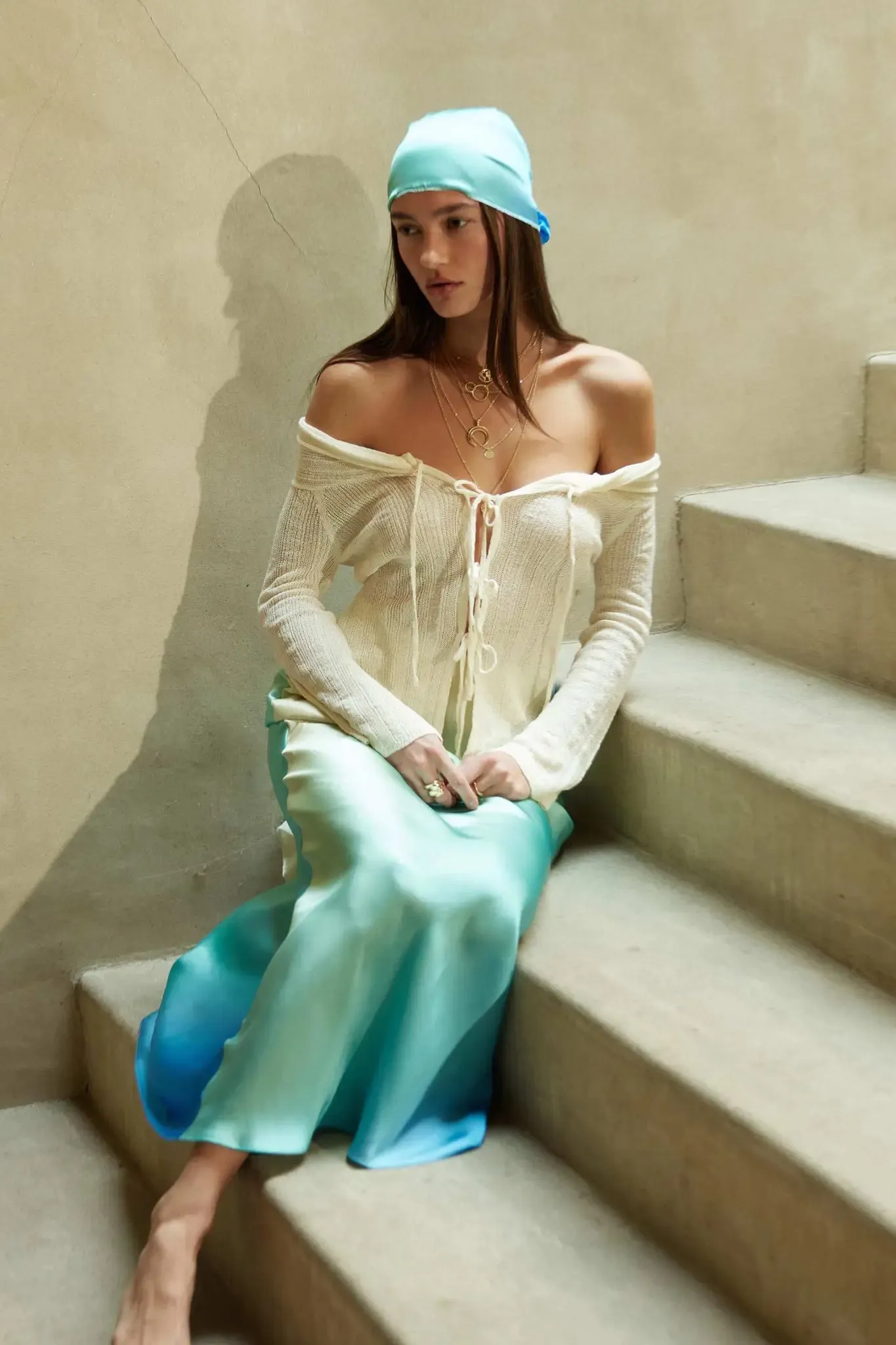 Dear Diary Off-Shoulder Tie-Front Cardigan sold by Promesa product image thumbnail 3