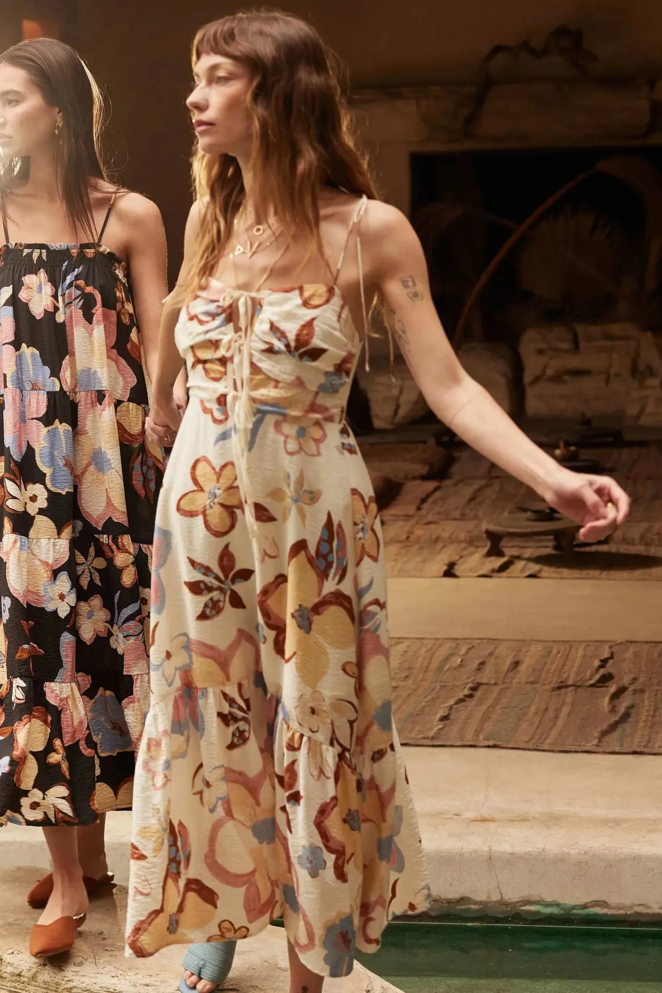 Grow for It Textured Floral Tie-Front Midi Dress sold by Promesa product image thumbnail 3
