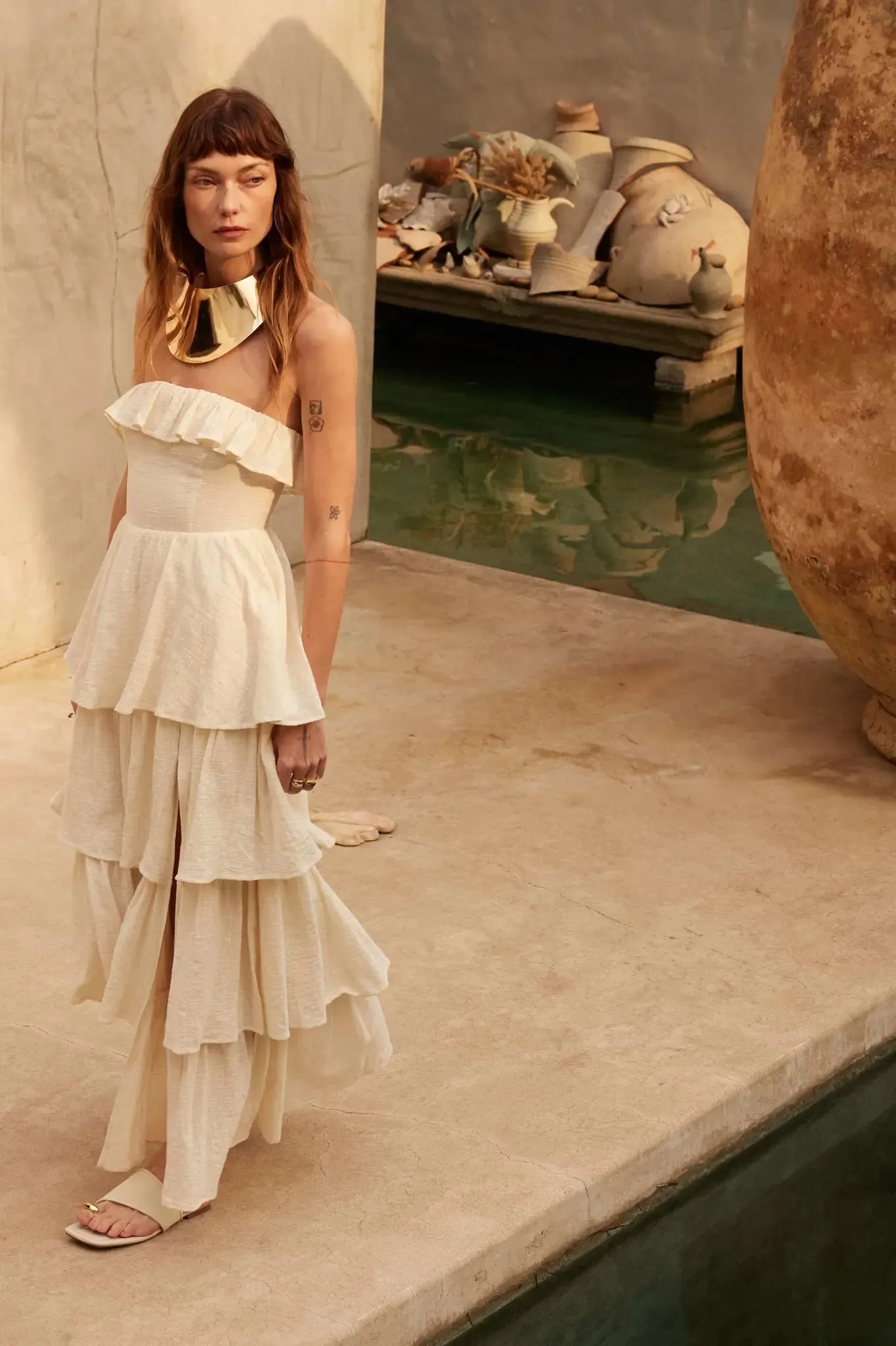 Tiers in Heaven Strapless Tiered Ruffle Maxi Dress sold by Promesa product image thumbnail 2