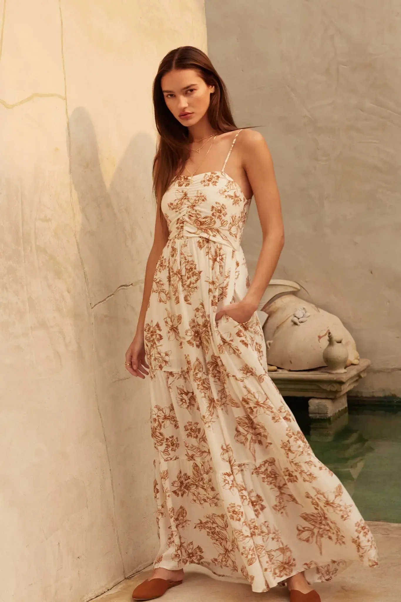 Truly Timeless Floral Wide-Leg Ruffle Jumpsuit sold by Promesa product image thumbnail 3